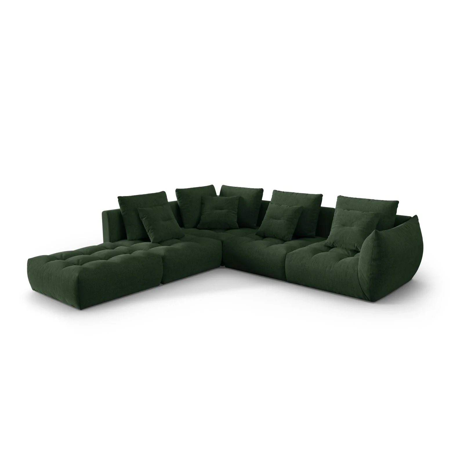 Bloom modulares 4-Sitzer Ecksofa Links, mit Bezug aus Samt oder Strukturstoff, 316x310 cm - Image 62