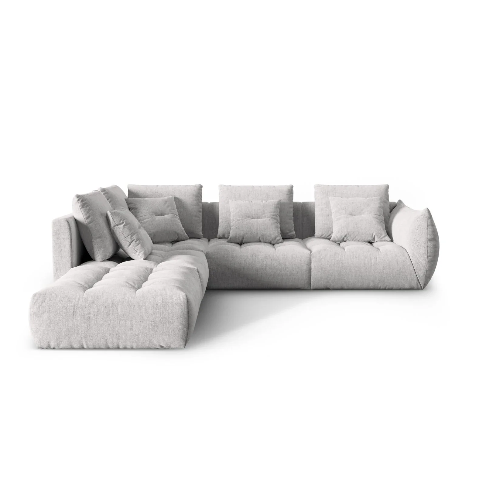 Bloom modulares 4-Sitzer Ecksofa Links, mit Bezug aus Samt oder Strukturstoff, 316x310 cm - Image 66