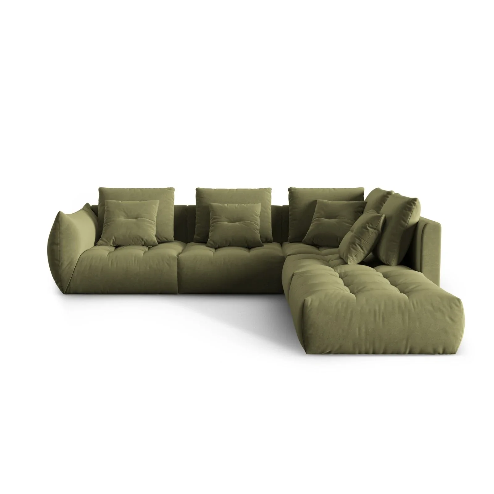 Bloom modulares 4-Sitzer Ecksofa Rechts, mit Bezug aus Samt oder Strukturstoff, 316x310 cm - Image 21