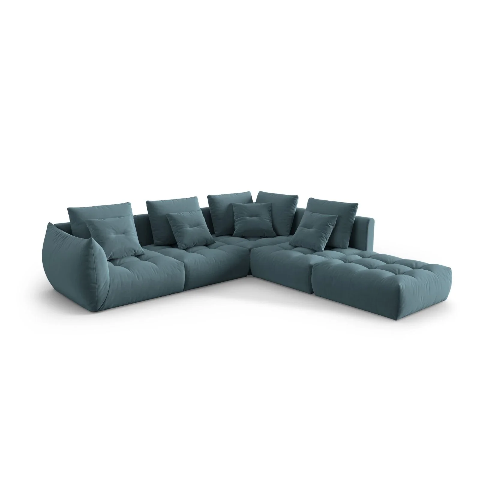 Bloom modulares 4-Sitzer Ecksofa Rechts, mit Bezug aus Samt oder Strukturstoff, 316x310 cm - Image 27