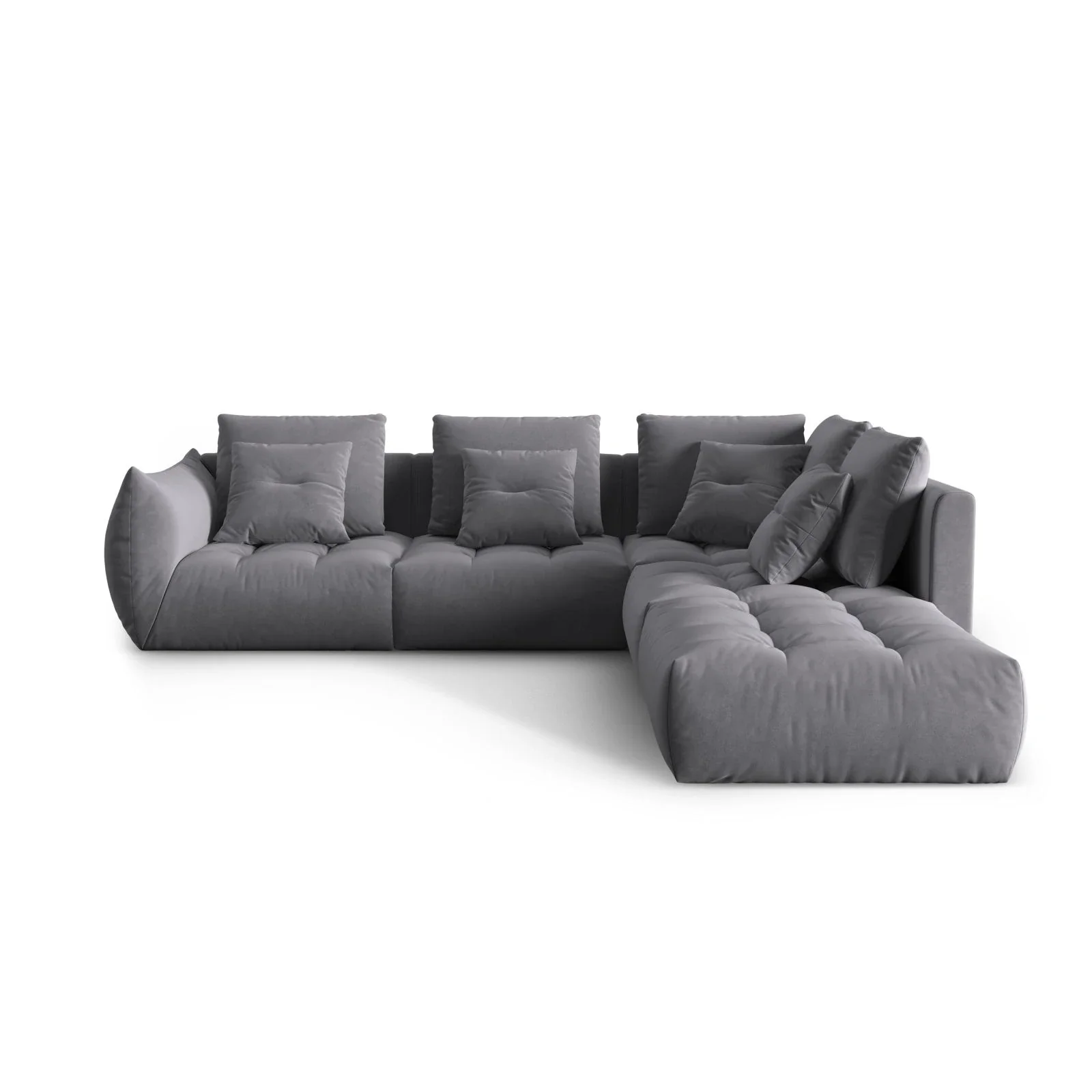Bloom modulares 4-Sitzer Ecksofa Rechts, mit Bezug aus Samt oder Strukturstoff, 316x310 cm - Image 36