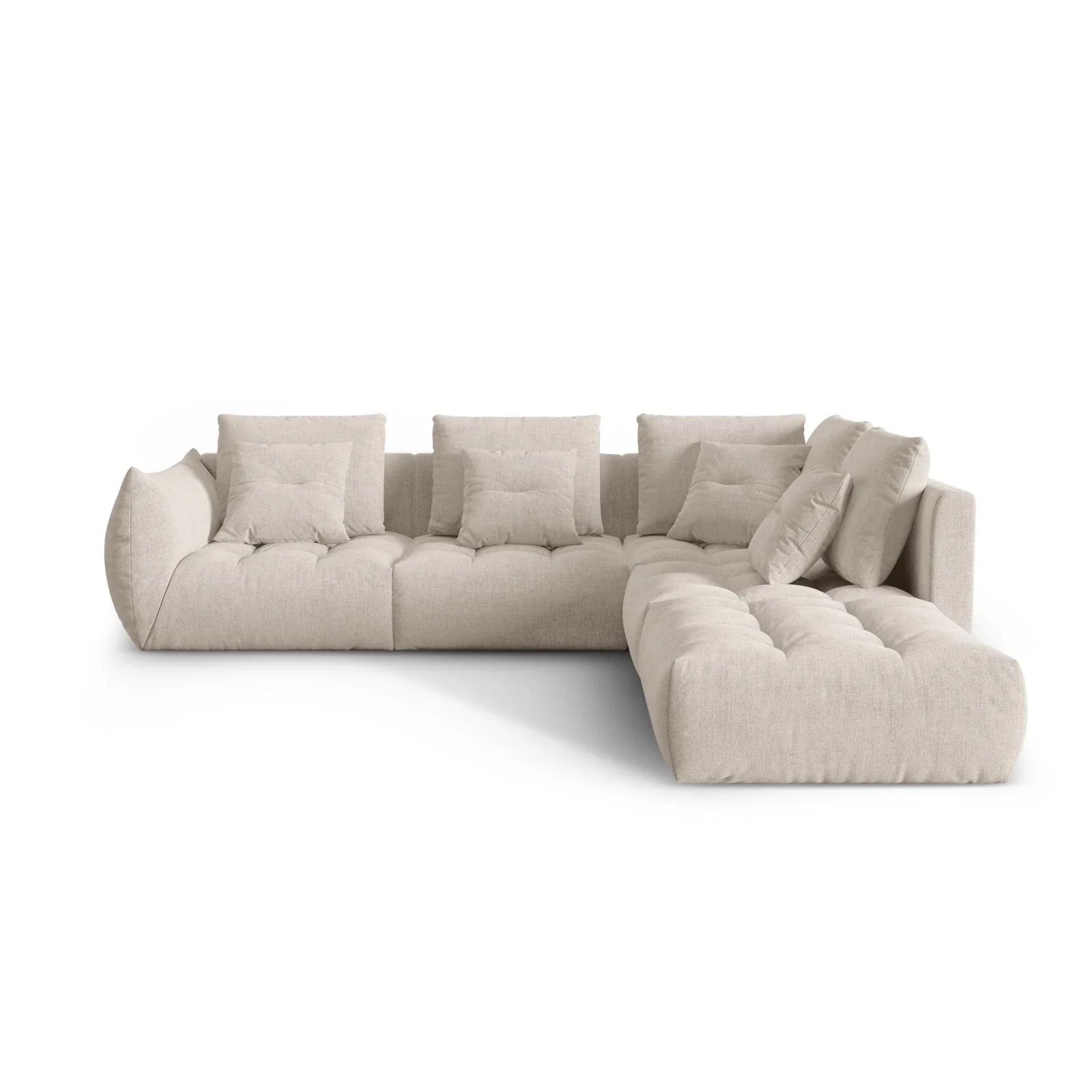 Bloom modulares 4-Sitzer Ecksofa Rechts, mit Bezug aus Samt oder Strukturstoff, 316x310 cm - Image 46