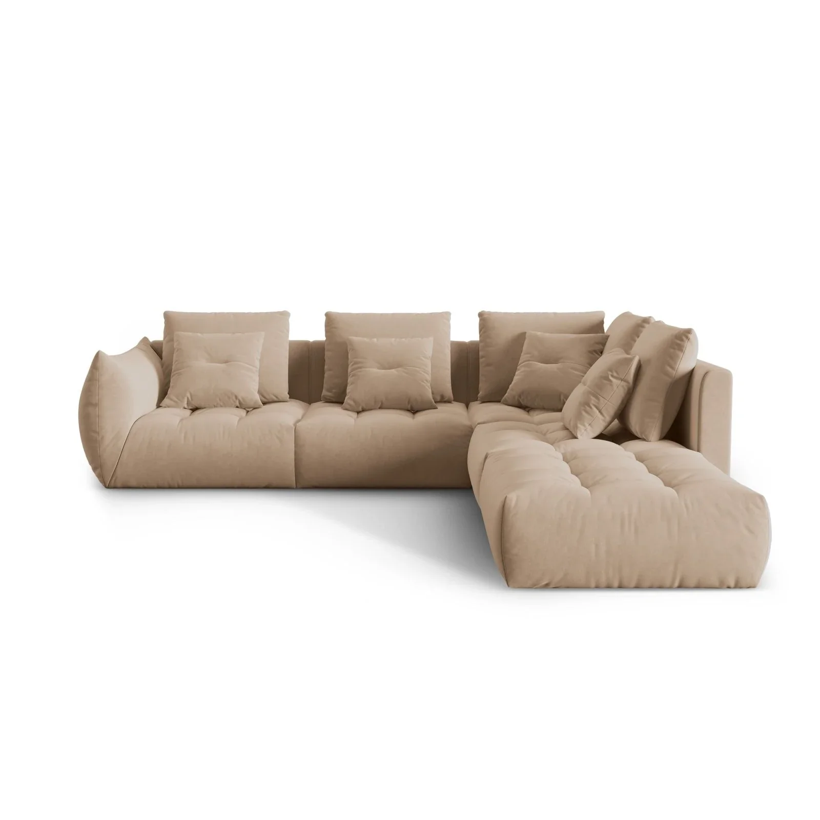 Bloom modulares 4-Sitzer Ecksofa Rechts, mit Bezug aus Samt oder Strukturstoff, 316x310 cm - Image 6