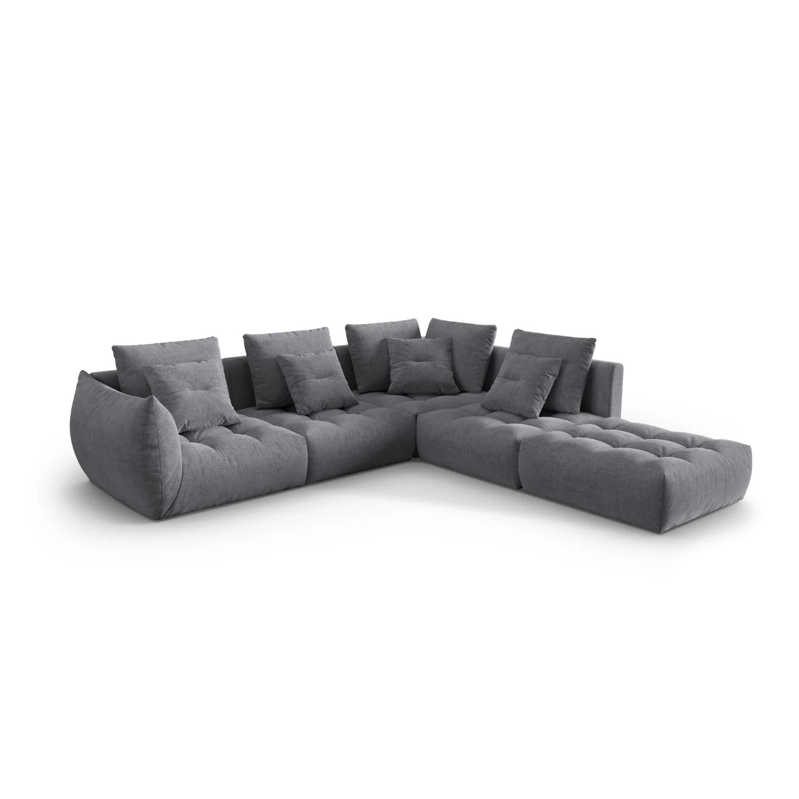 Bloom modulares 4-Sitzer Ecksofa Rechts, mit Bezug aus Samt oder Strukturstoff, 316x310 cm - Image 72