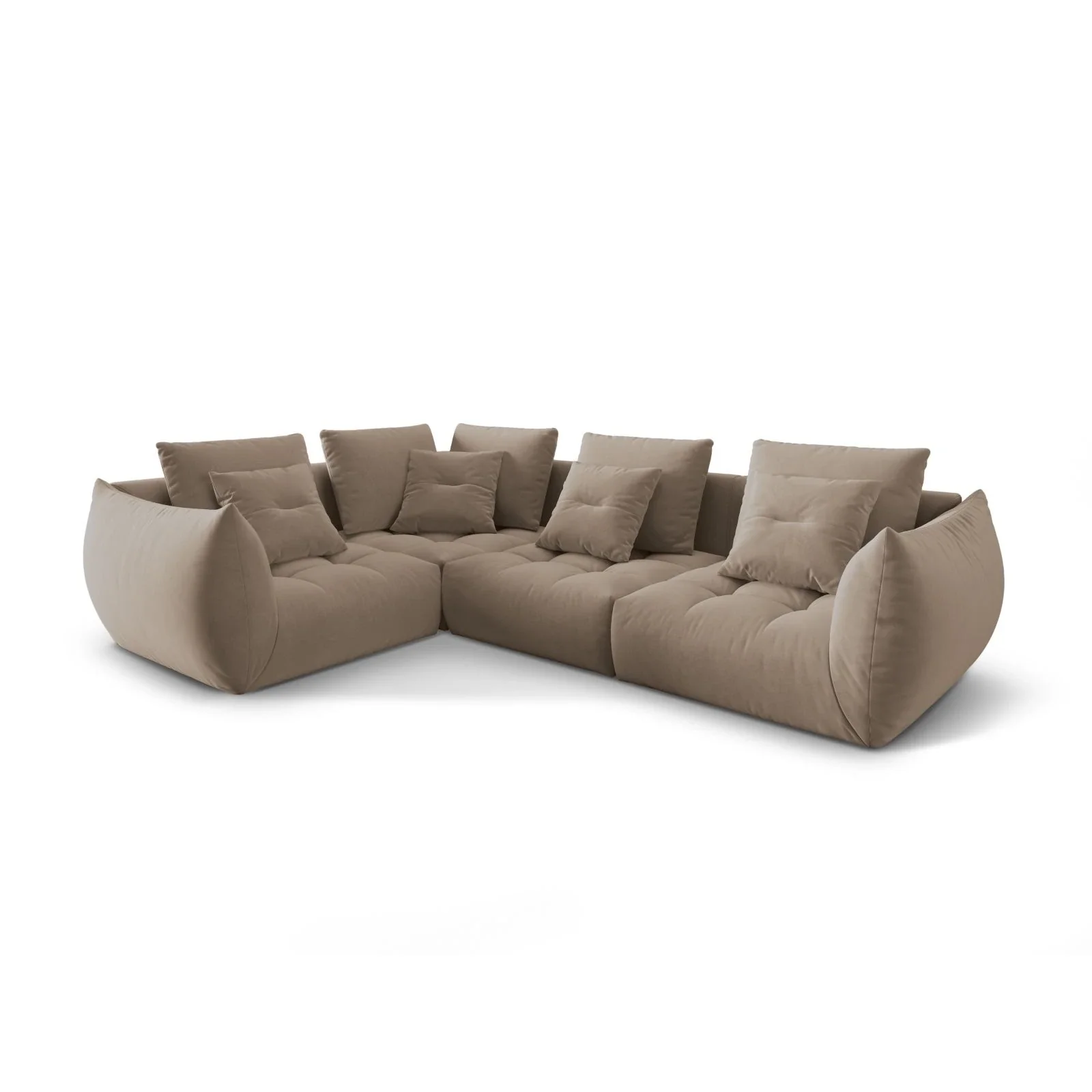 Bloom modulares 4-Sitzer Sofa mit Eckmodul Links, mit Bezug aus Samt oder Strukturstoff, 316x216 cm - Image 12