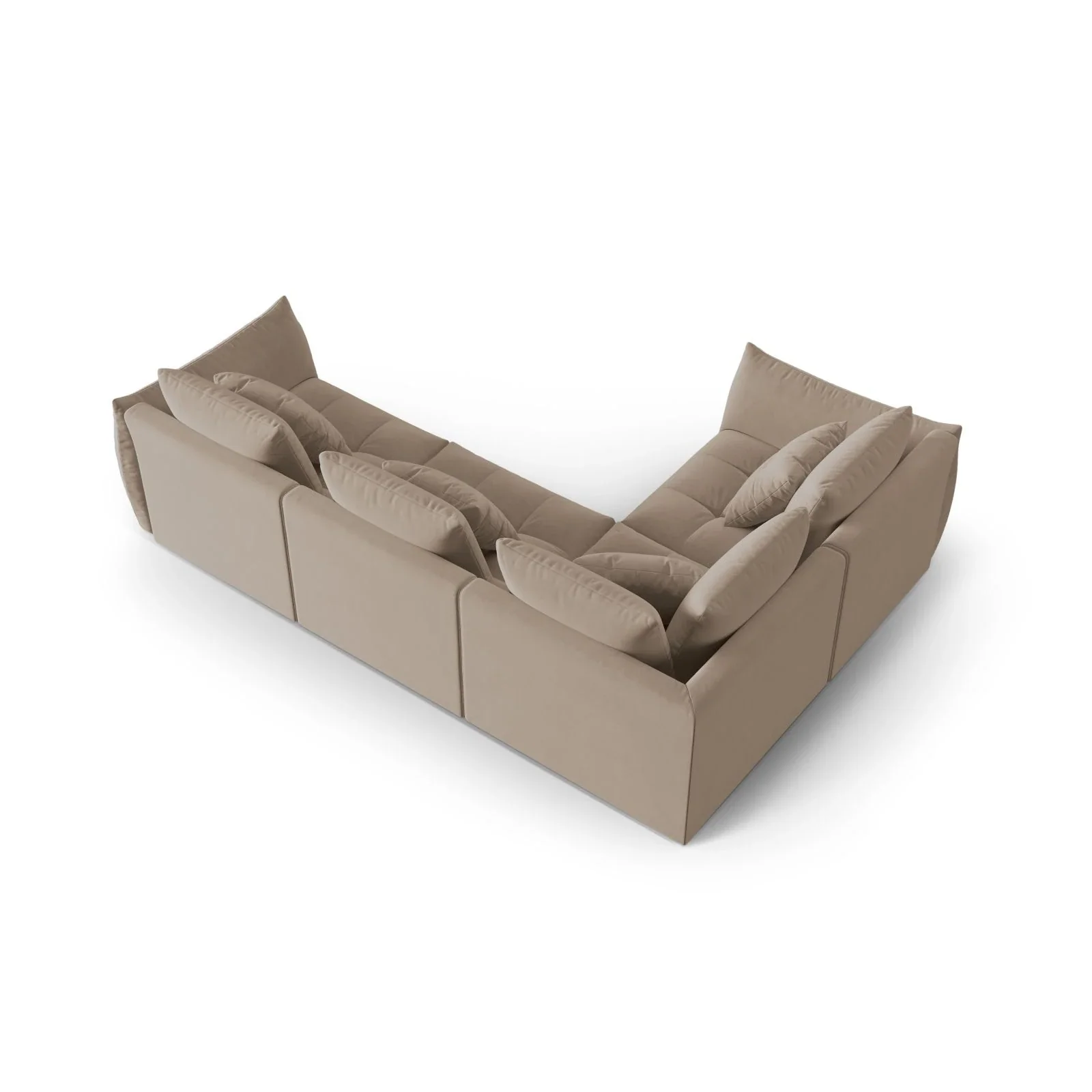 Bloom modulares 4-Sitzer Sofa mit Eckmodul Links, mit Bezug aus Samt oder Strukturstoff, 316x216 cm - Image 13