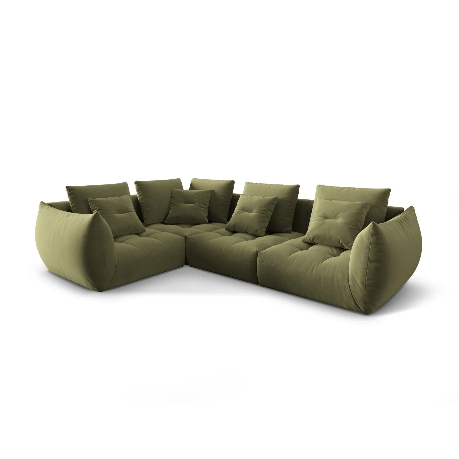 Bloom modulares 4-Sitzer Sofa mit Eckmodul Links, mit Bezug aus Samt oder Strukturstoff, 316x216 cm - Image 22