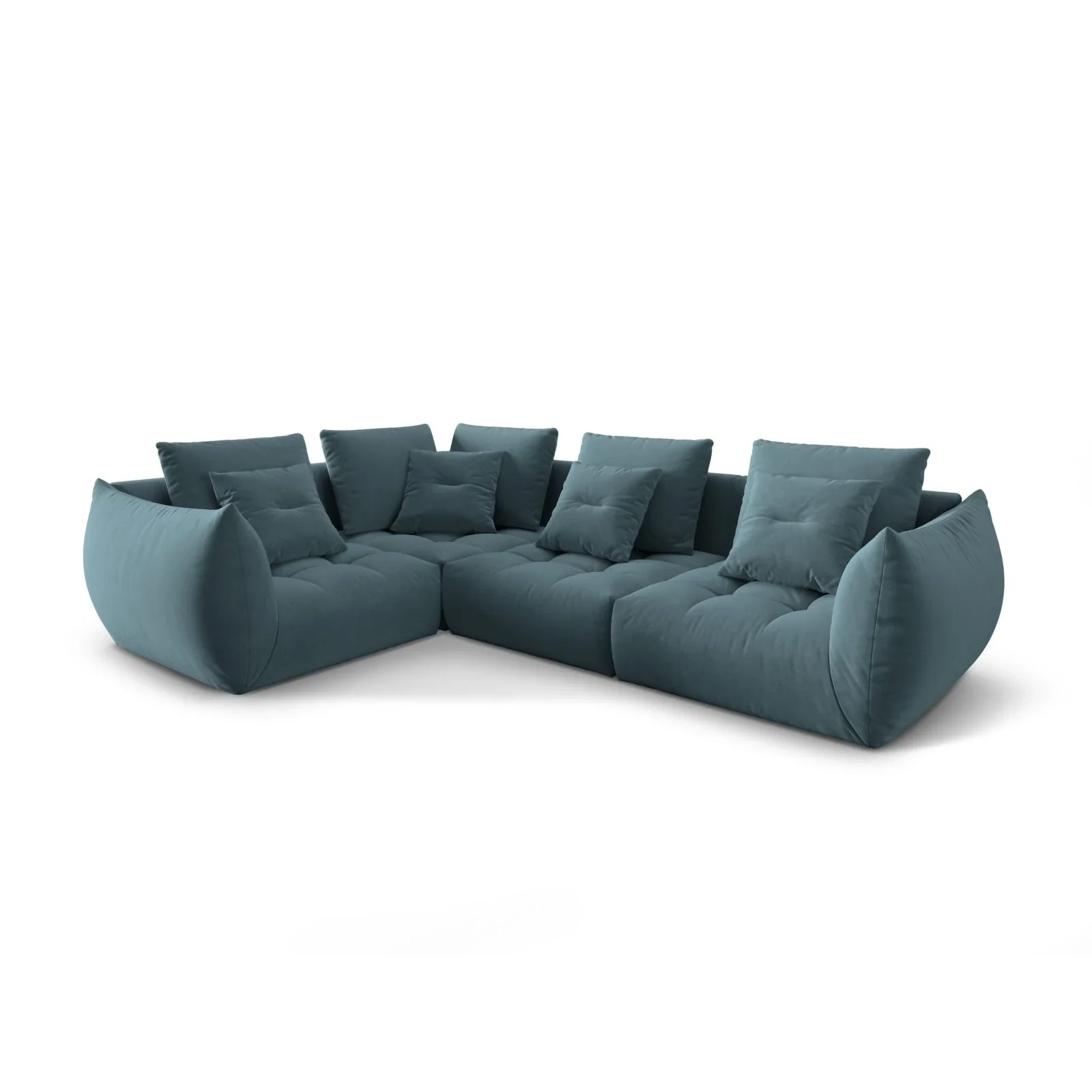Bloom modulares 4-Sitzer Sofa mit Eckmodul Links, mit Bezug aus Samt oder Strukturstoff, 316x216 cm - Image 27