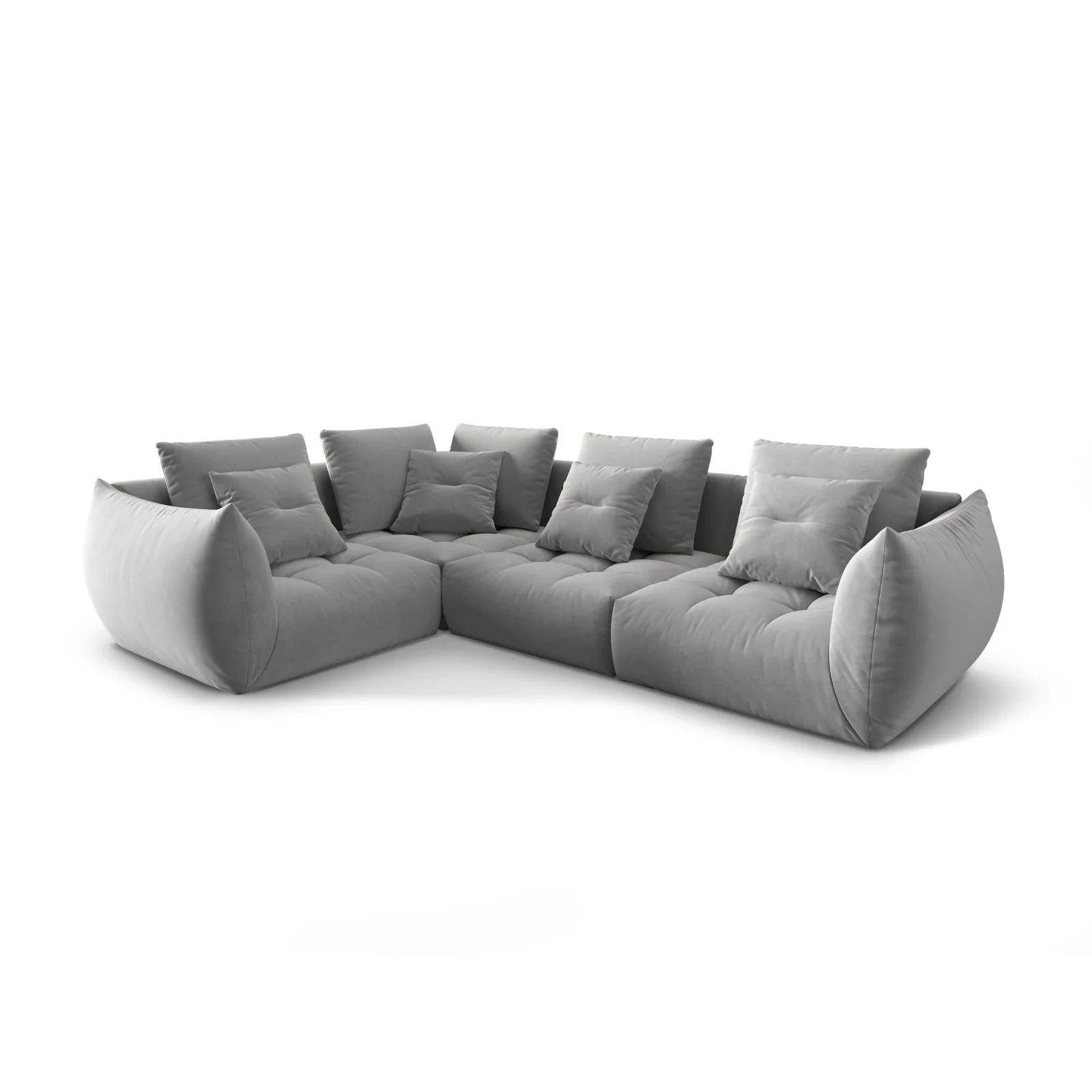 Bloom modulares 4-Sitzer Sofa mit Eckmodul Links, mit Bezug aus Samt oder Strukturstoff, 316x216 cm - Image 32