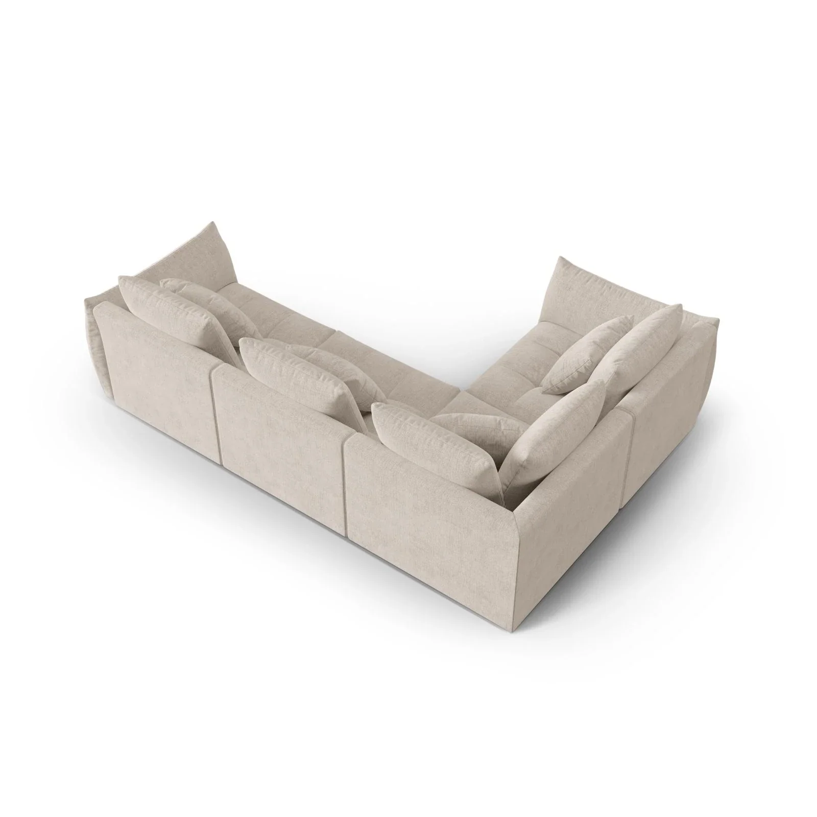 Bloom modulares 4-Sitzer Sofa mit Eckmodul Links, mit Bezug aus Samt oder Strukturstoff, 316x216 cm - Image 48