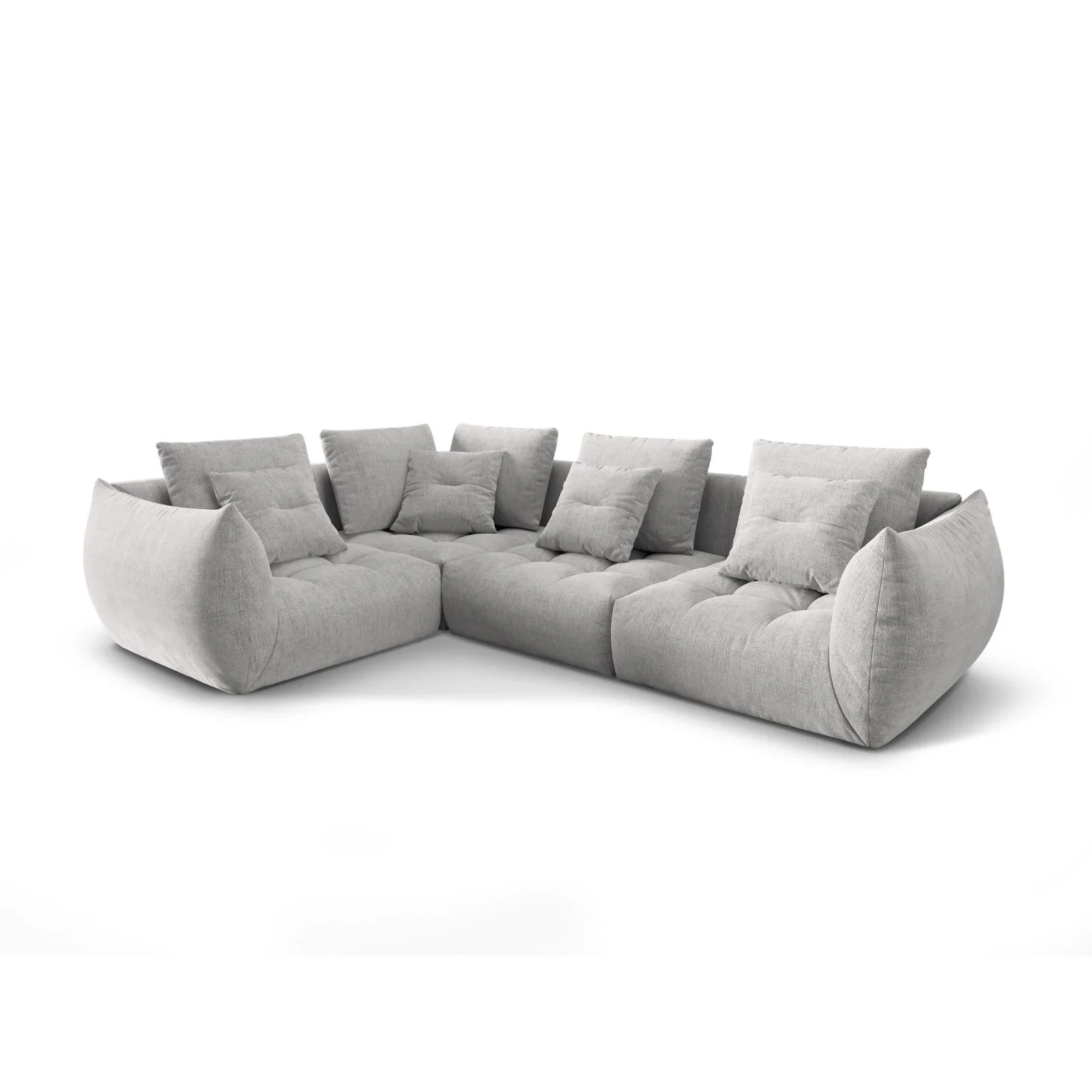 Bloom modulares 4-Sitzer Sofa mit Eckmodul Links, mit Bezug aus Samt oder Strukturstoff, 316x216 cm - Image 67