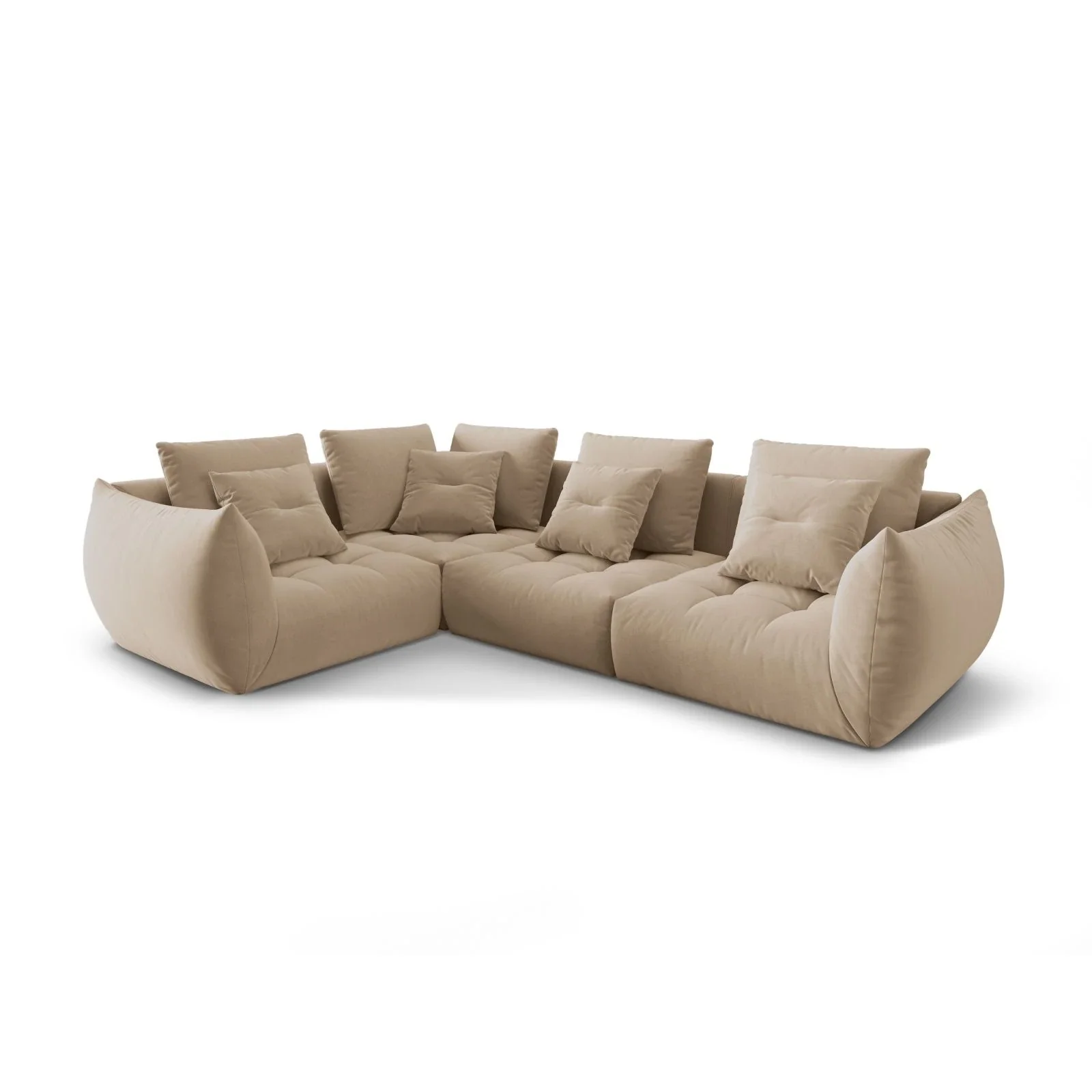 Bloom modulares 4-Sitzer Sofa mit Eckmodul Links, mit Bezug aus Samt oder Strukturstoff, 316x216 cm - Image 7