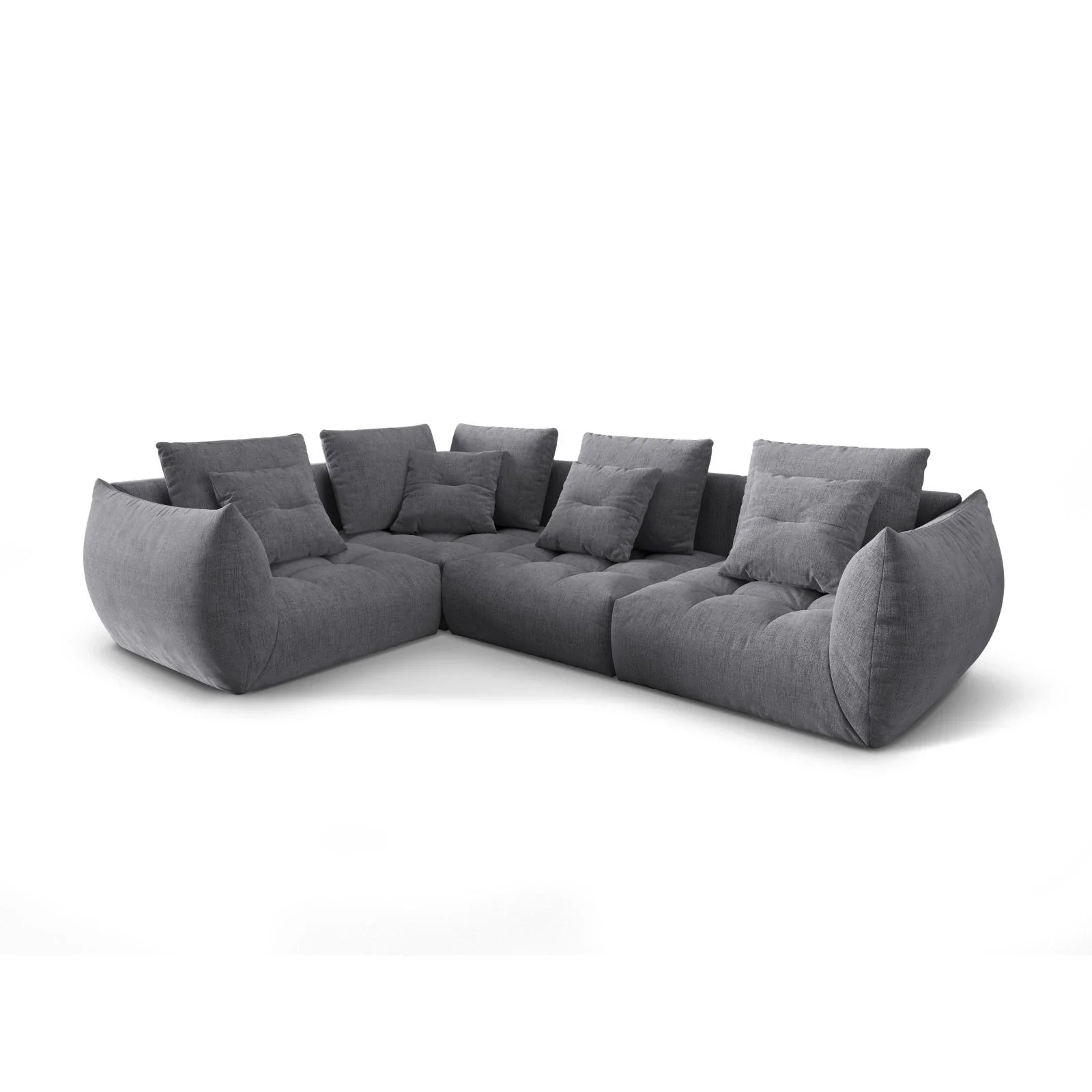Bloom modulares 4-Sitzer Sofa mit Eckmodul Links, mit Bezug aus Samt oder Strukturstoff, 316x216 cm - Image 72