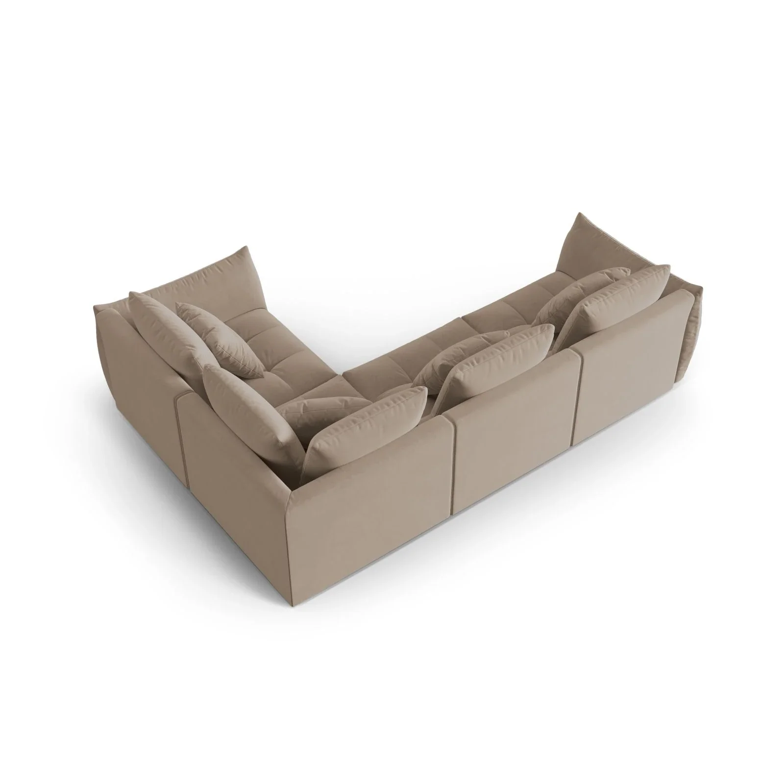 Bloom modulares 4-Sitzer Sofa mit Eckmodul Rechts, mit Bezug aus Samt oder Strukturstoff, 316x216 cm - Image 13