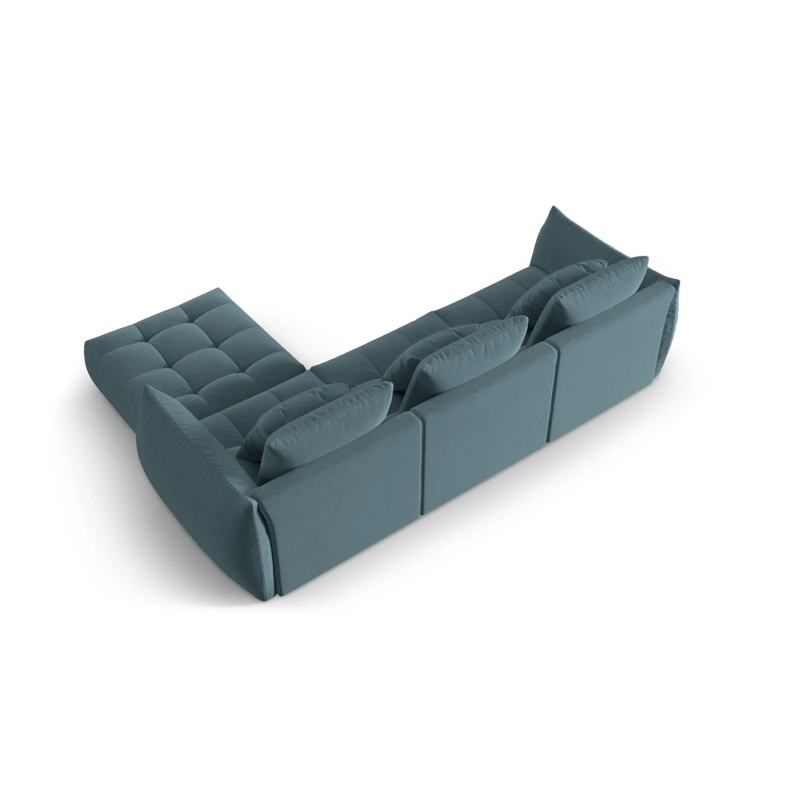 Bloom modulares 4-Sitzer Sofa mit Poufmodul, mit Bezug aus Samt oder Strukturstoff, 332x216 cm - Image 28