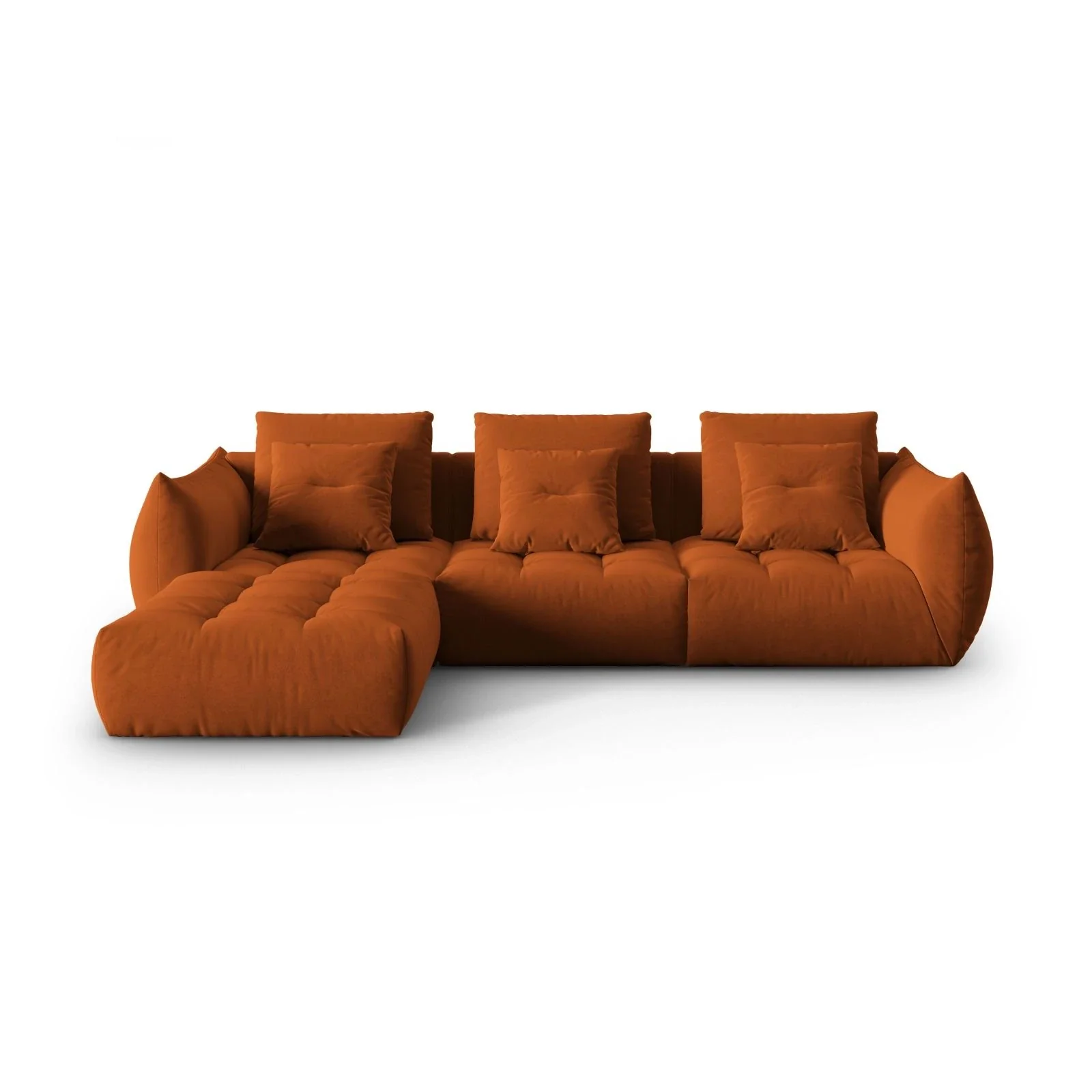 Bloom modulares 4-Sitzer Sofa mit Poufmodul, mit Bezug aus Samt oder Strukturstoff, 332x216 cm - Image 41