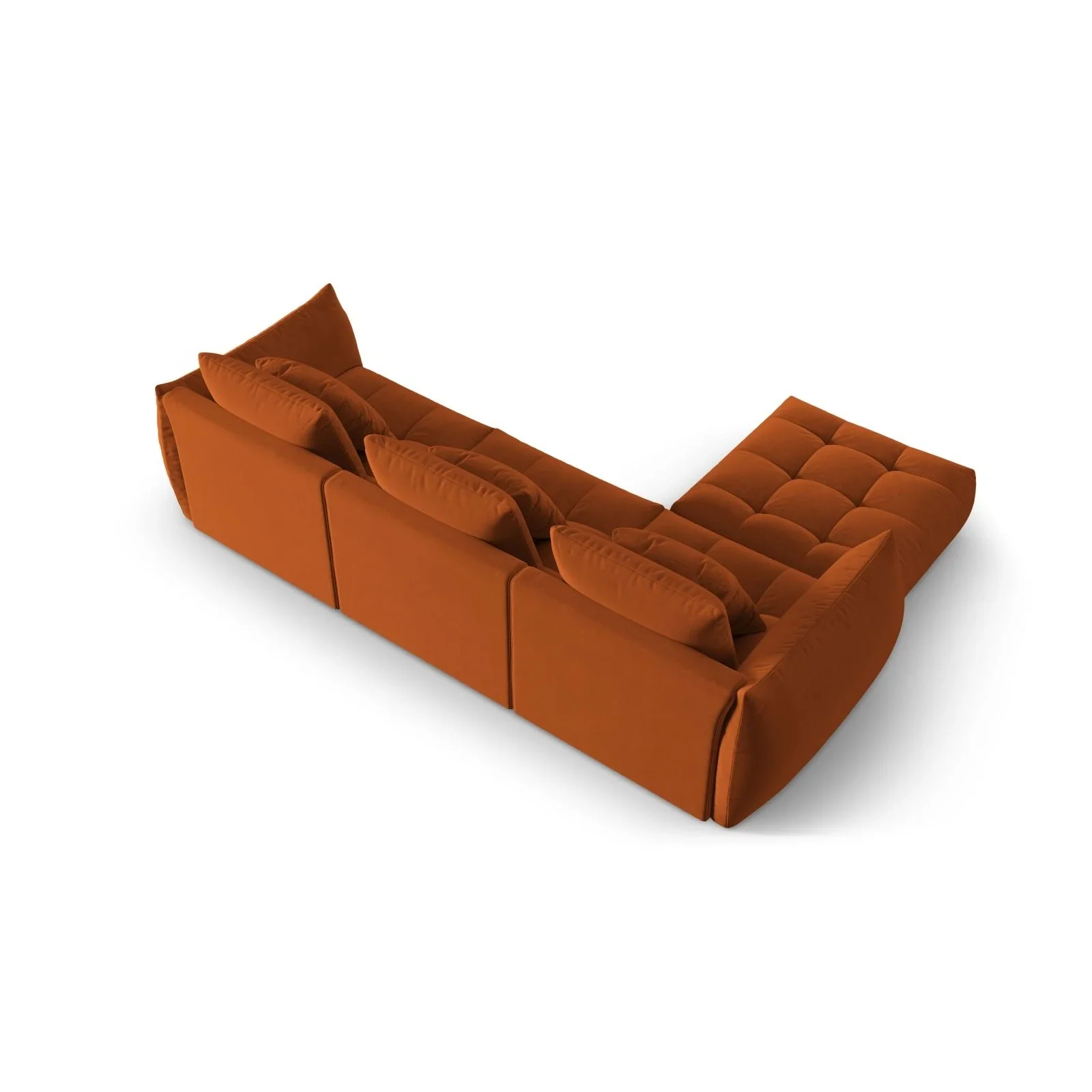 Bloom modulares 4-Sitzer Sofa mit Poufmodul, mit Bezug aus Samt oder Strukturstoff, 332x216 cm - Image 43