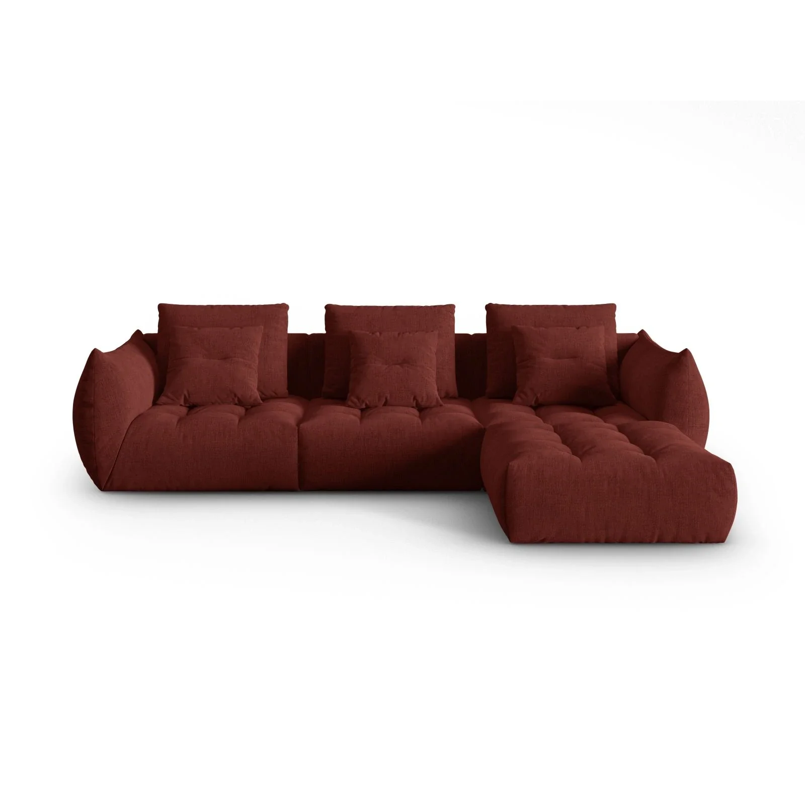 Bloom modulares 4-Sitzer Sofa mit Poufmodul, mit Bezug aus Samt oder Strukturstoff, 332x216 cm - Image 51