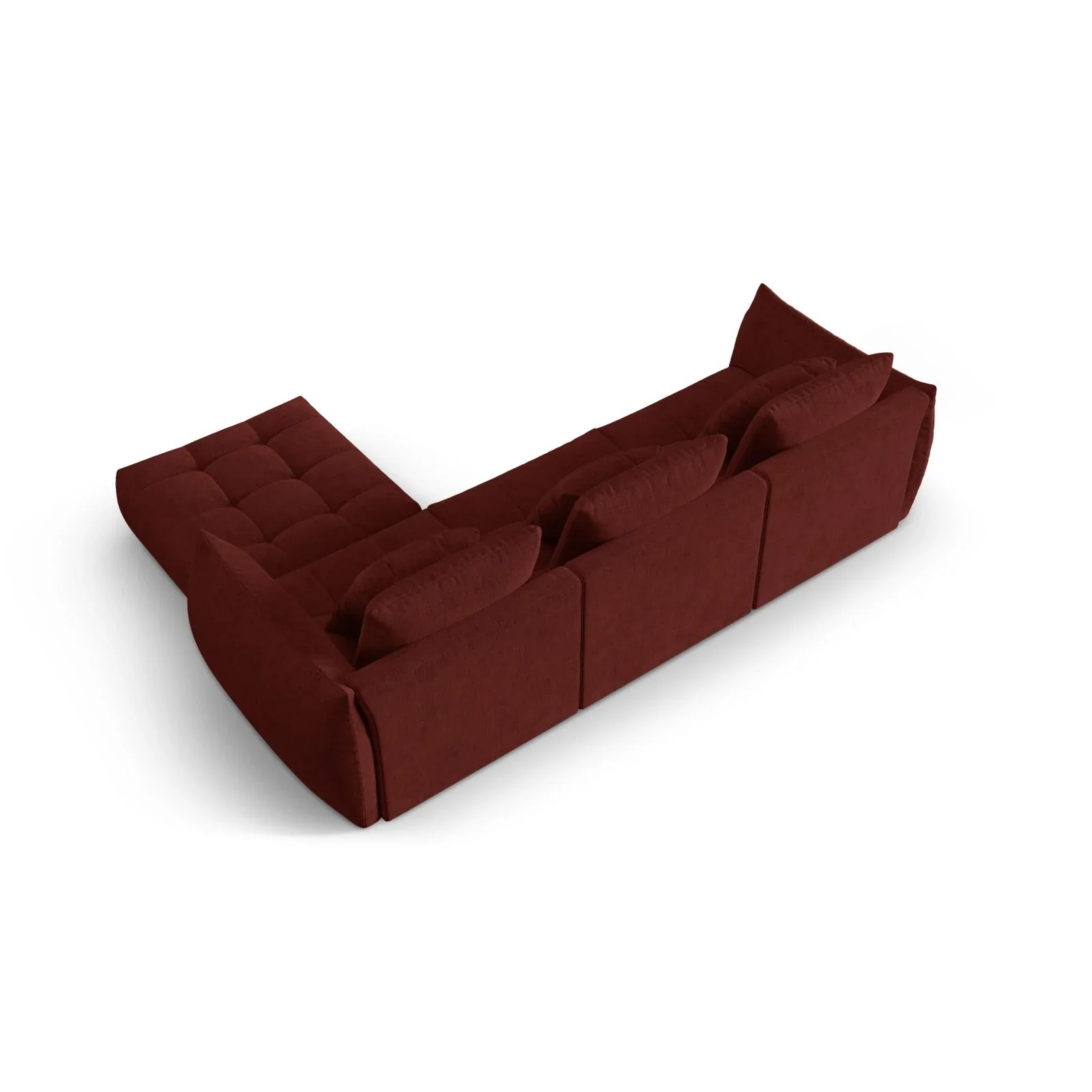 Bloom modulares 4-Sitzer Sofa mit Poufmodul, mit Bezug aus Samt oder Strukturstoff, 332x216 cm - Image 53