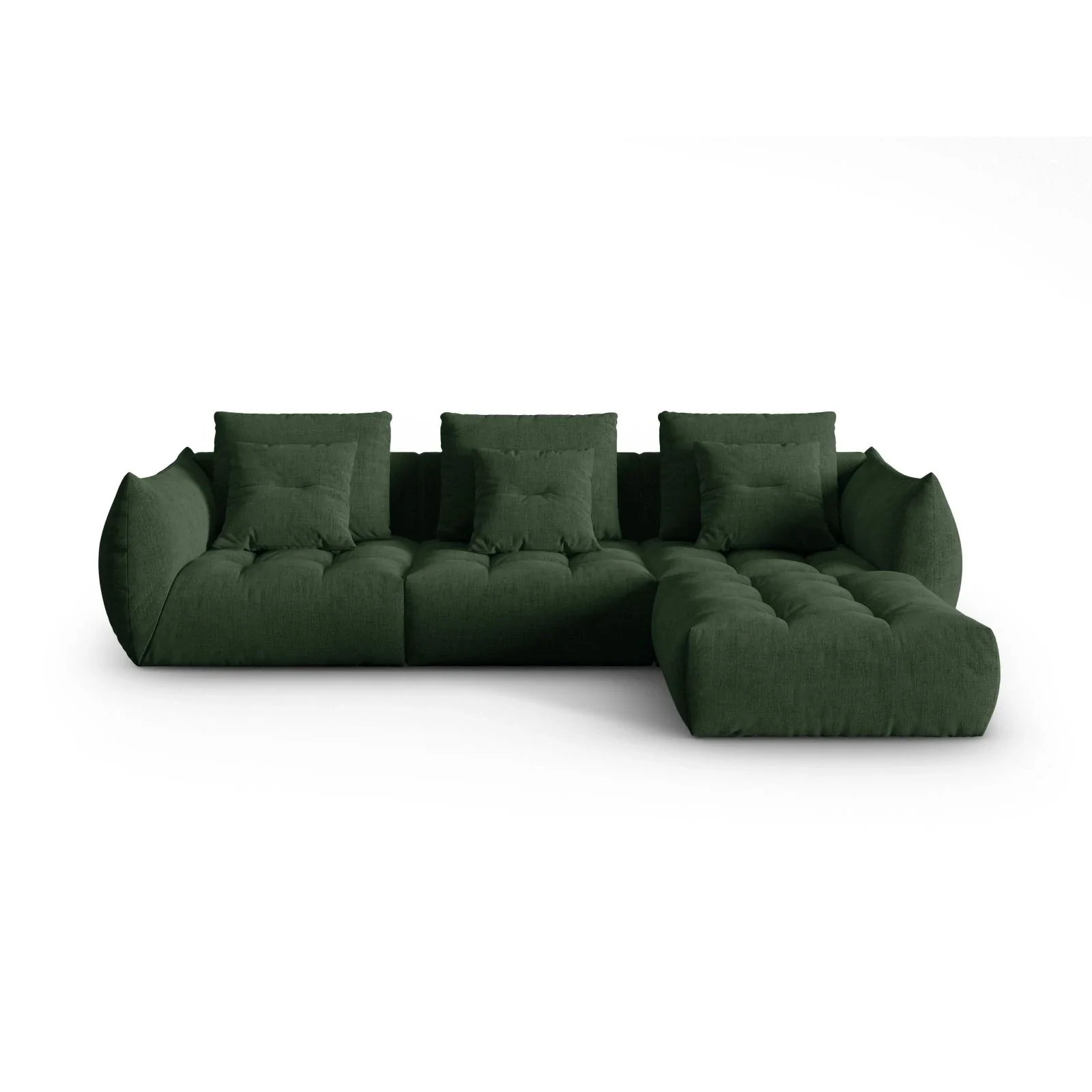 Bloom modulares 4-Sitzer Sofa mit Poufmodul, mit Bezug aus Samt oder Strukturstoff, 332x216 cm - Image 61