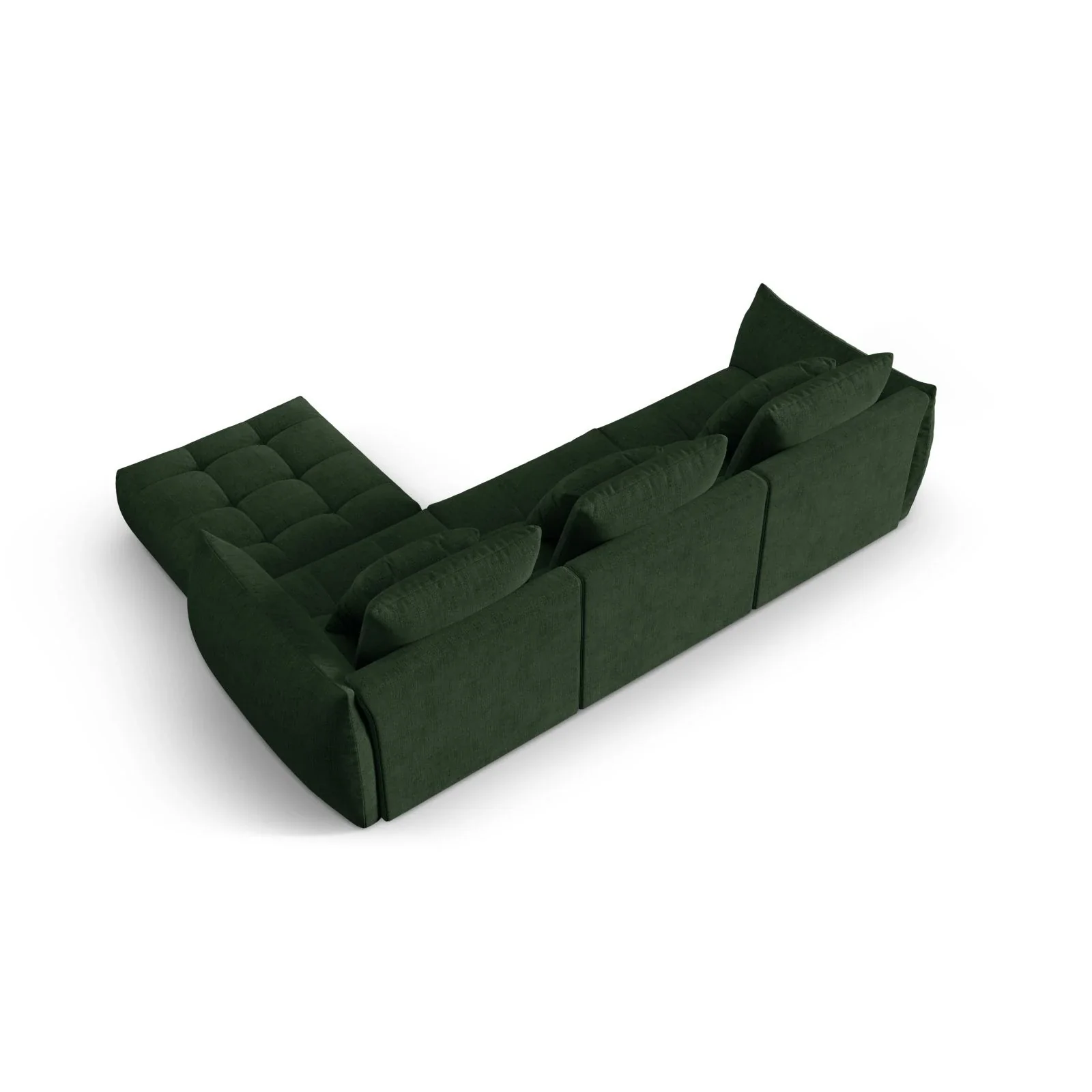 Bloom modulares 4-Sitzer Sofa mit Poufmodul, mit Bezug aus Samt oder Strukturstoff, 332x216 cm - Image 63