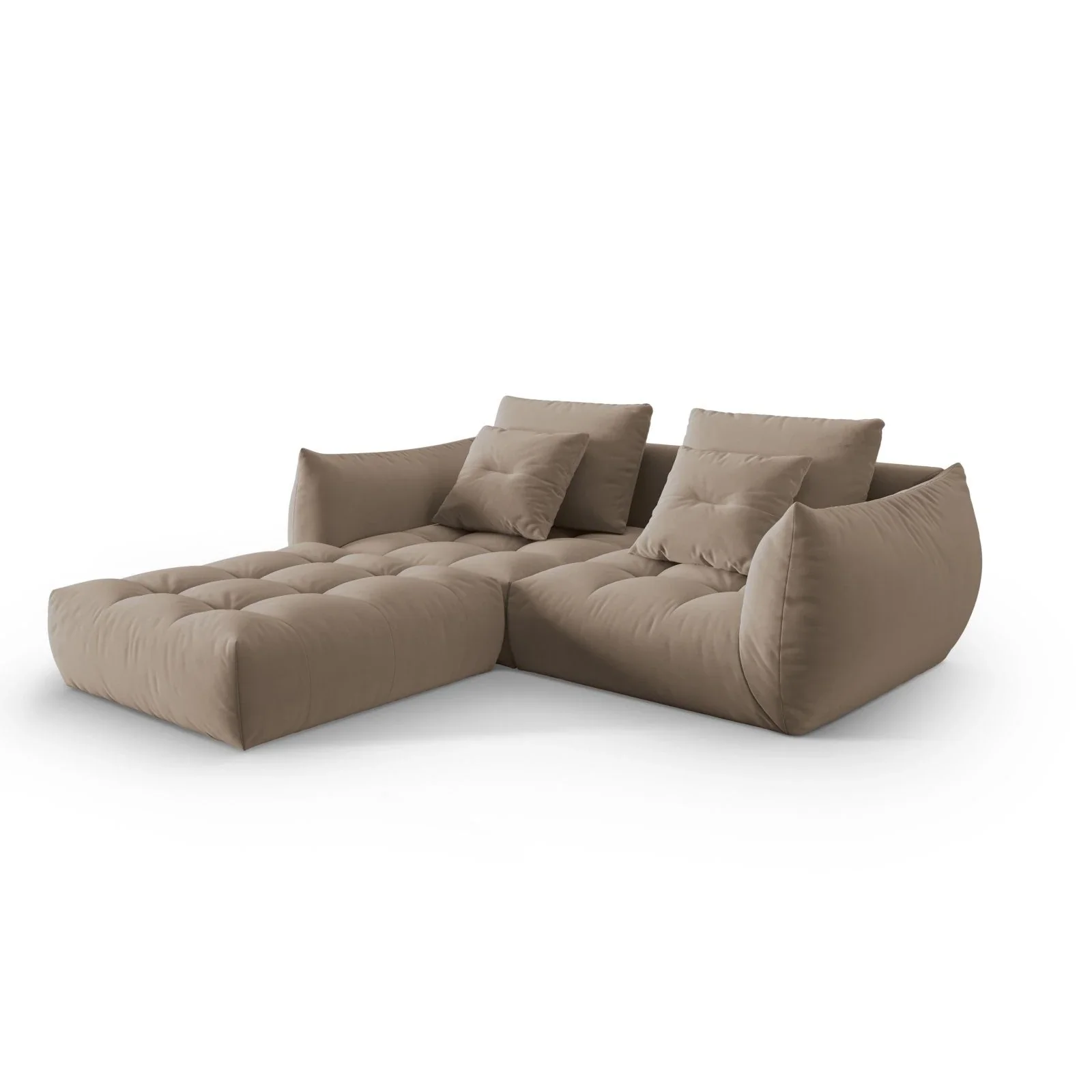 Bloom modulares Ecksofa mit Bezug aus Samt oder Strukturstoff, 232x216 cm - Image 12