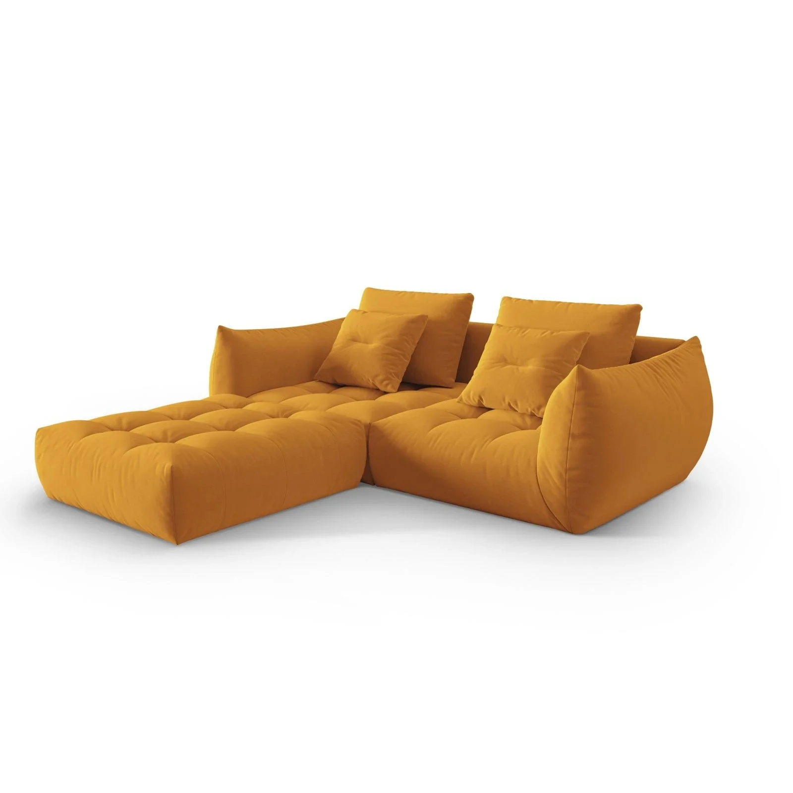 Bloom modulares Ecksofa mit Bezug aus Samt oder Strukturstoff, 232x216 cm - Image 17