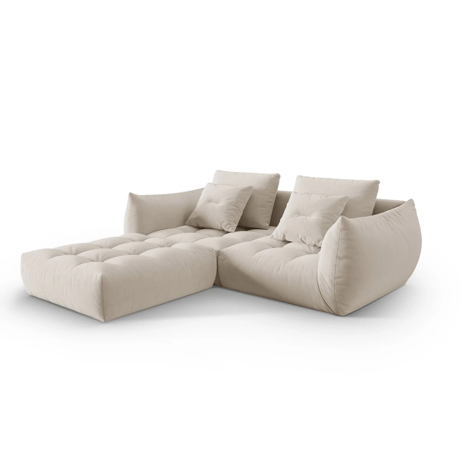 Bloom modulares Ecksofa mit Bezug aus Samt oder Strukturstoff, 232x216 cm - Image 2