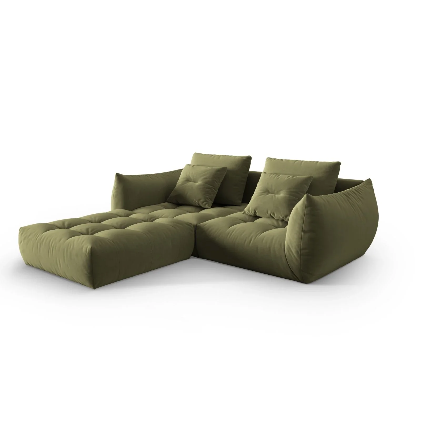 Bloom modulares Ecksofa mit Bezug aus Samt oder Strukturstoff, 232x216 cm - Image 22
