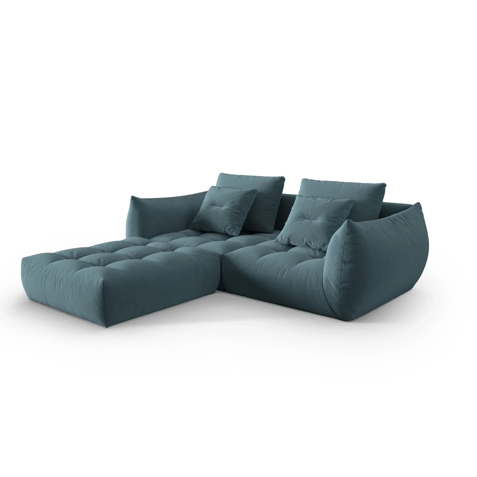 Bloom modulares Ecksofa mit Bezug aus Samt oder Strukturstoff, 232x216 cm - Image 27