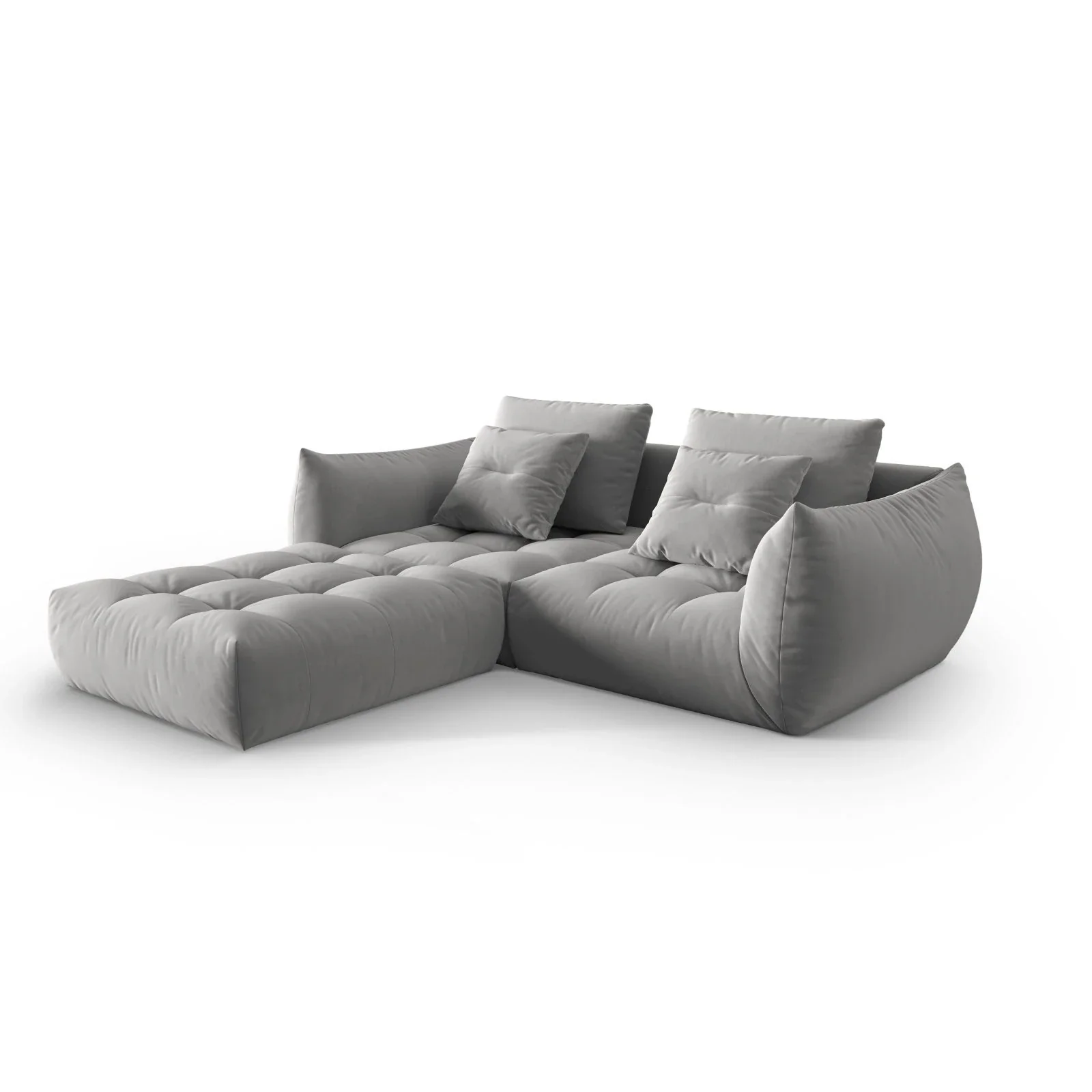 Bloom modulares Ecksofa mit Bezug aus Samt oder Strukturstoff, 232x216 cm - Image 32