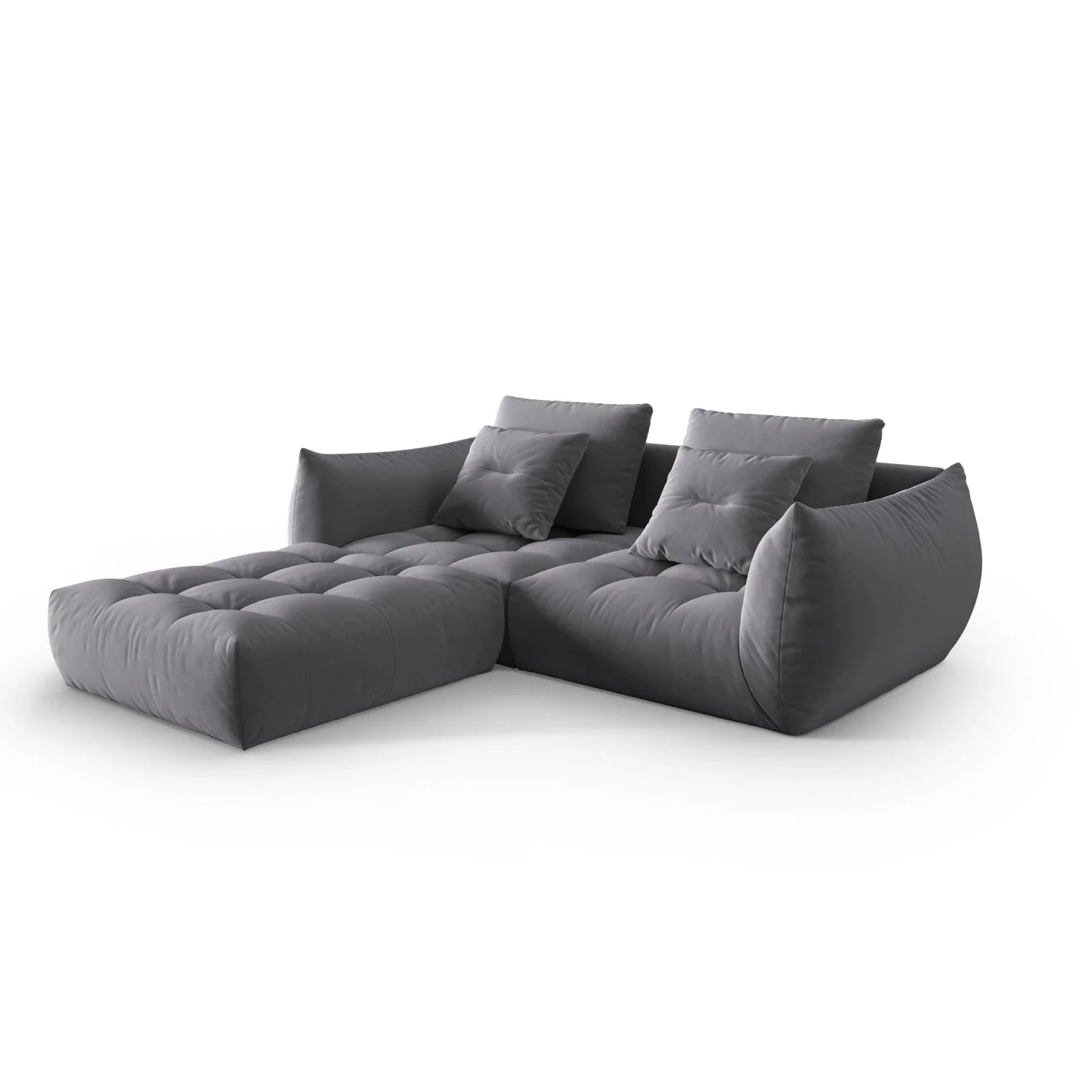Bloom modulares Ecksofa mit Bezug aus Samt oder Strukturstoff, 232x216 cm - Image 37