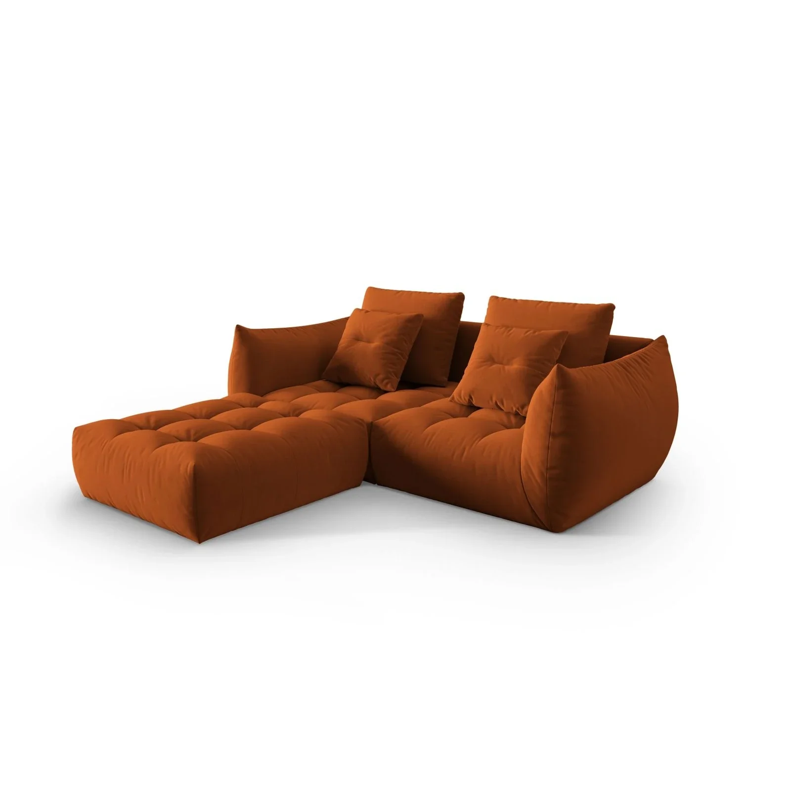 Bloom modulares Ecksofa mit Bezug aus Samt oder Strukturstoff, 232x216 cm - Image 42