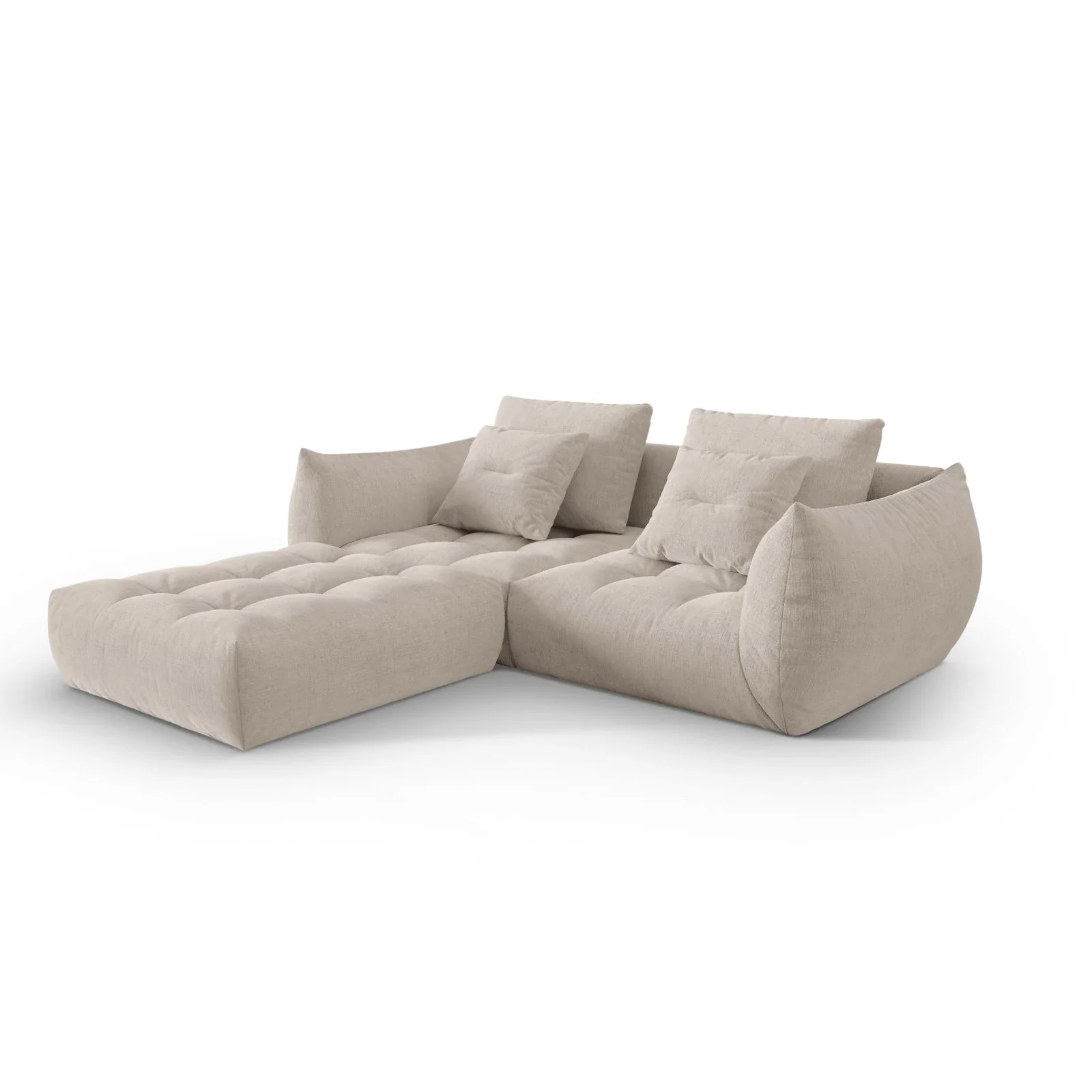 Bloom modulares Ecksofa mit Bezug aus Samt oder Strukturstoff, 232x216 cm - Image 47