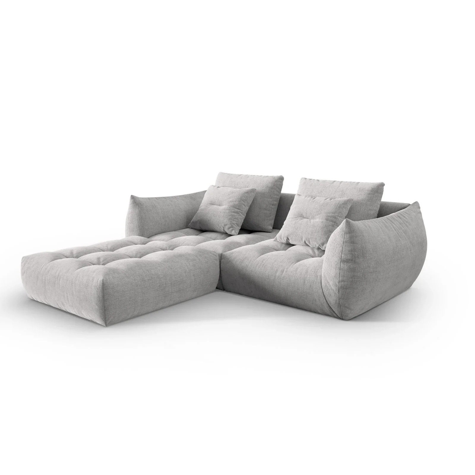 Bloom modulares Ecksofa mit Bezug aus Samt oder Strukturstoff, 232x216 cm - Image 67