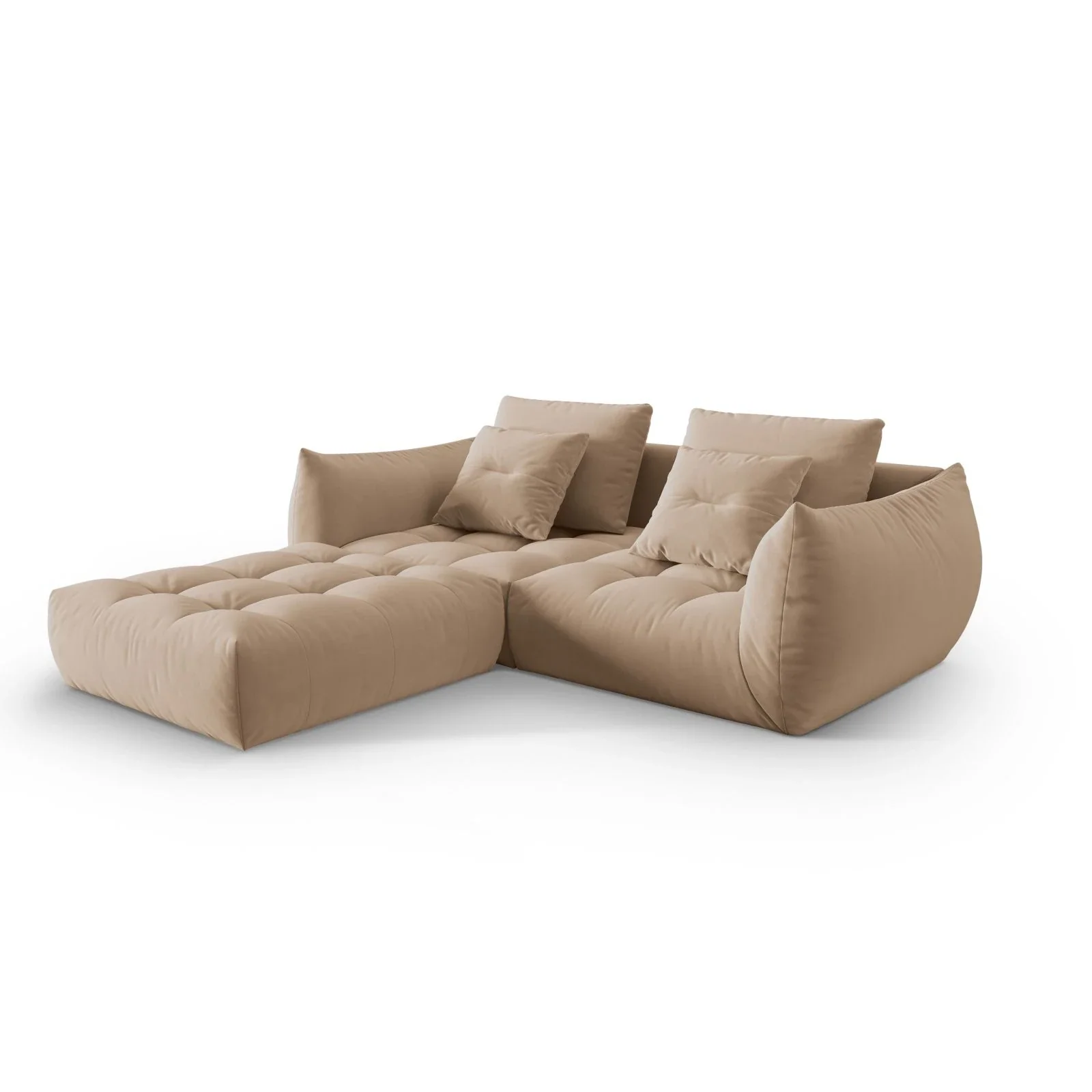 Bloom modulares Ecksofa mit Bezug aus Samt oder Strukturstoff, 232x216 cm - Image 7