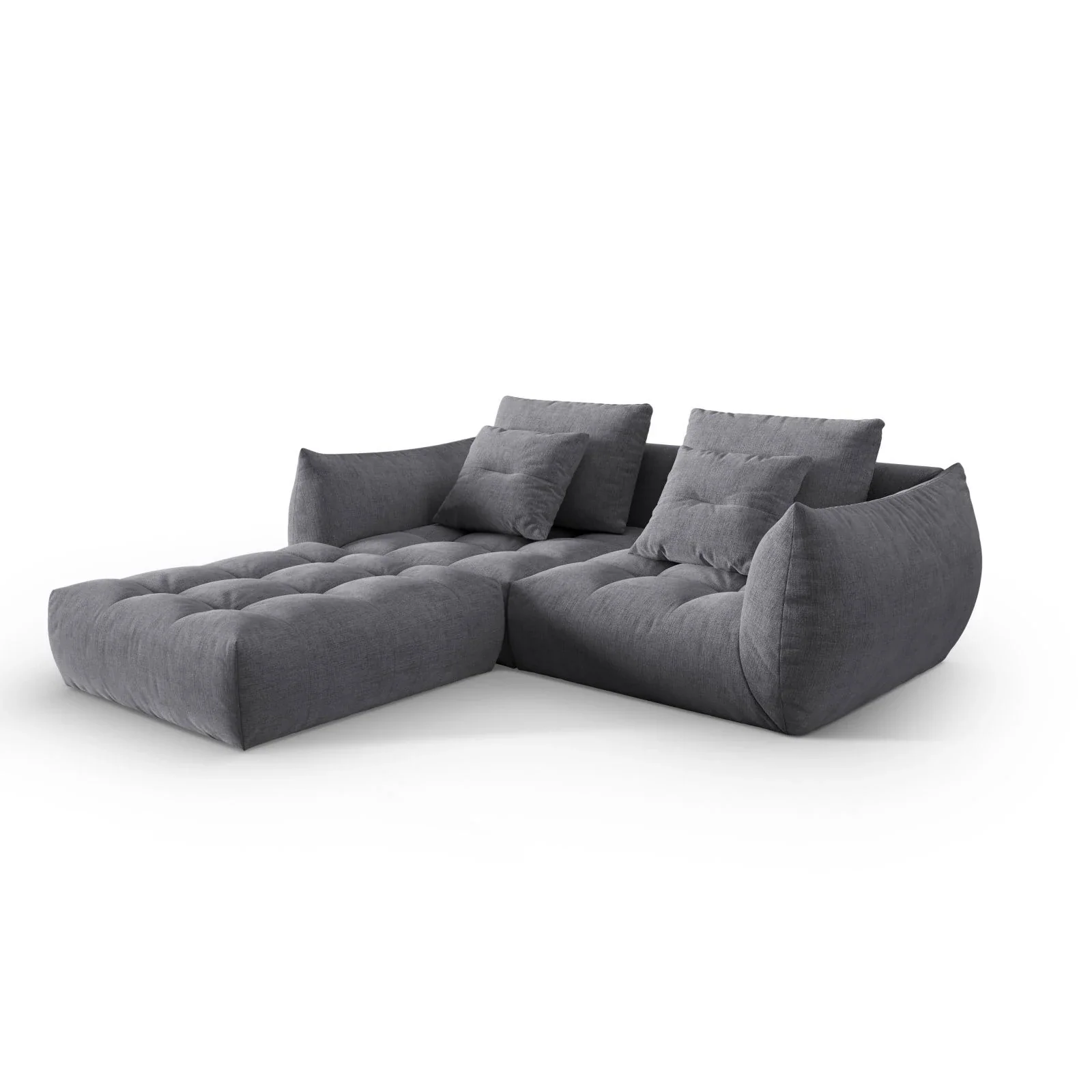 Bloom modulares Ecksofa mit Bezug aus Samt oder Strukturstoff, 232x216 cm - Image 72