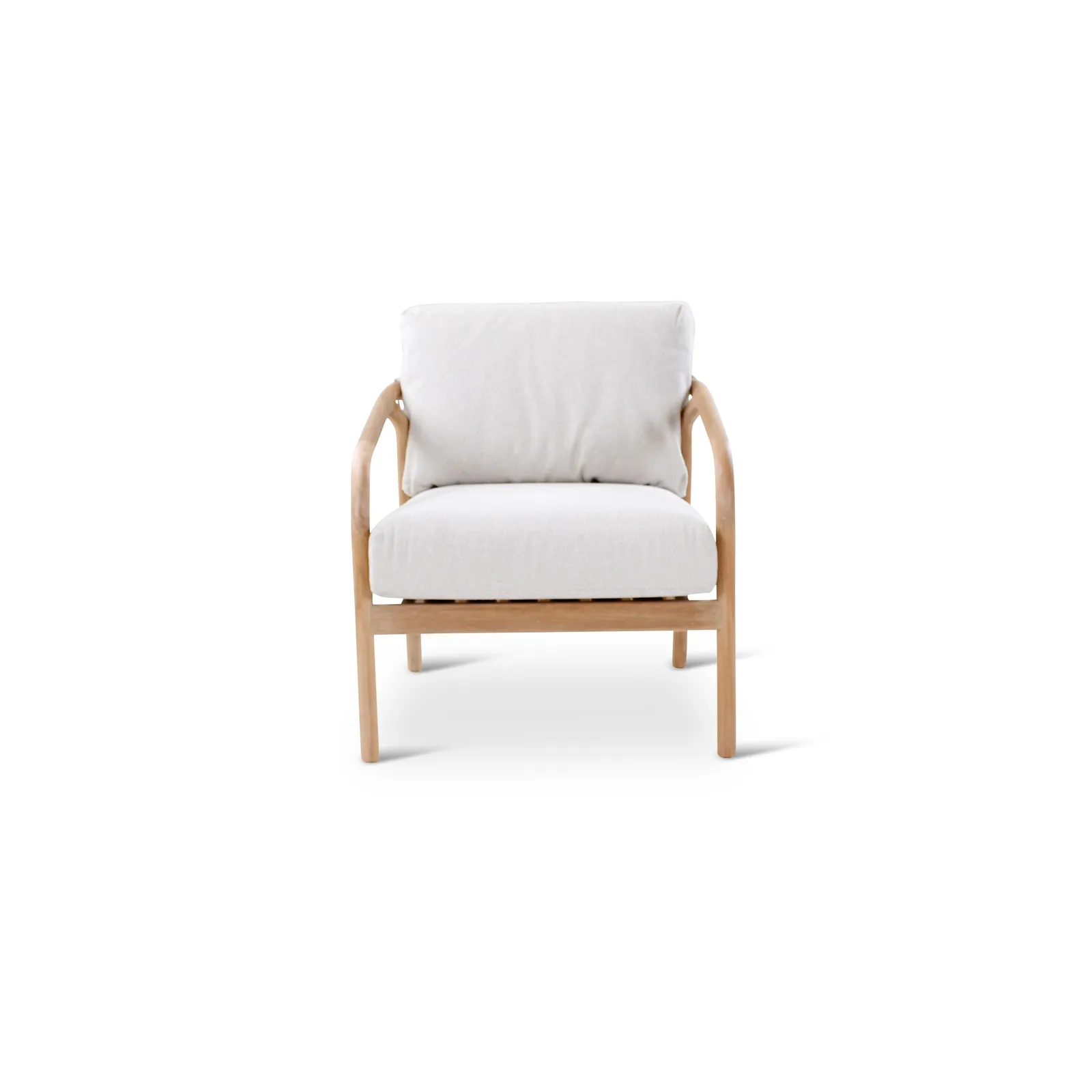BORAS Garten Sessel aus Teak Natur und grauem Geflecht inkl. Kissen, 73×84×72 cm - Image 3
