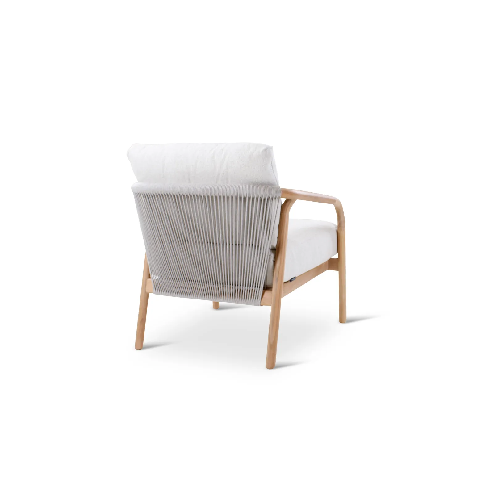BORAS Garten Sessel aus Teak Natur und grauem Geflecht inkl. Kissen, 73×84×72 cm - Image 5