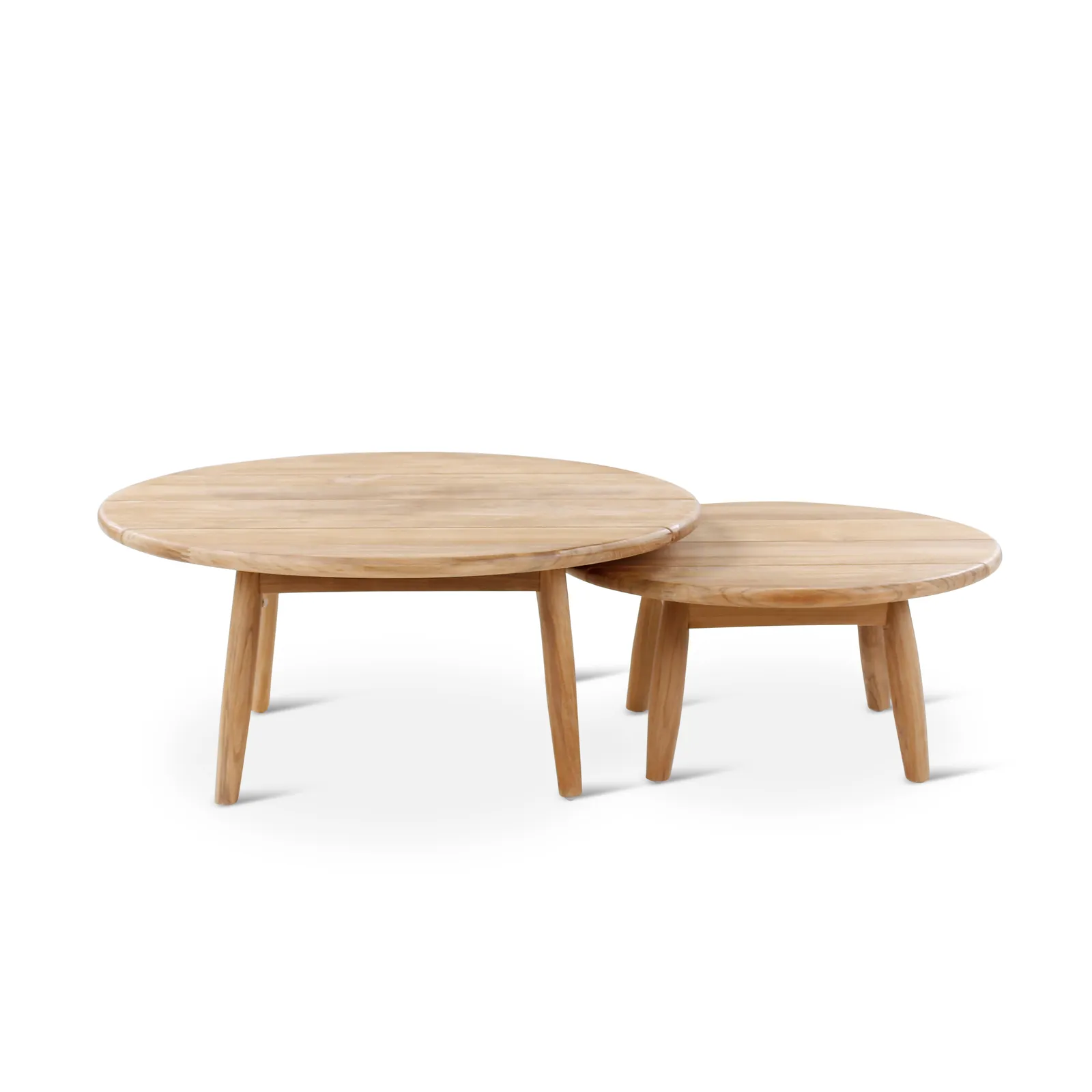 BORAS Outdoor Couchtisch aus Teak in Natur, 2er-Set