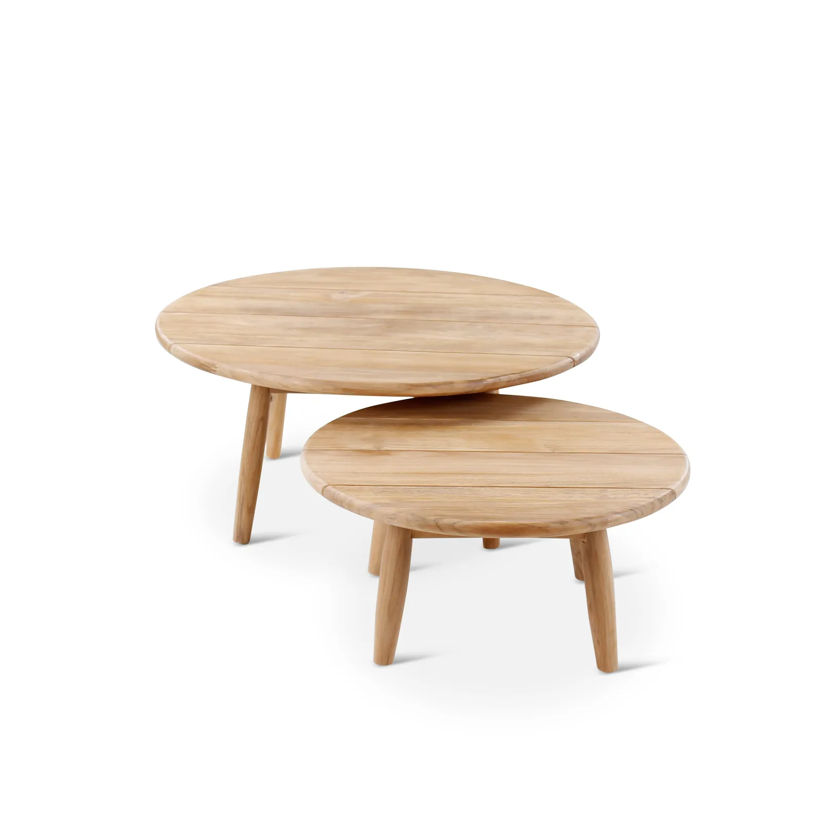 BORAS Outdoor Couchtisch aus Teak in Natur, 2er-Set - Image 4