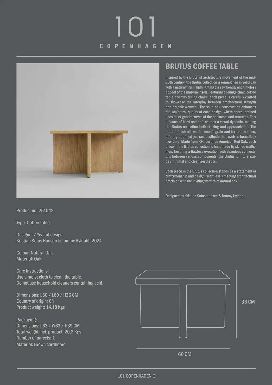 Brutus Couchtisch aus Faserbeton oder massiver Eiche - Image 14