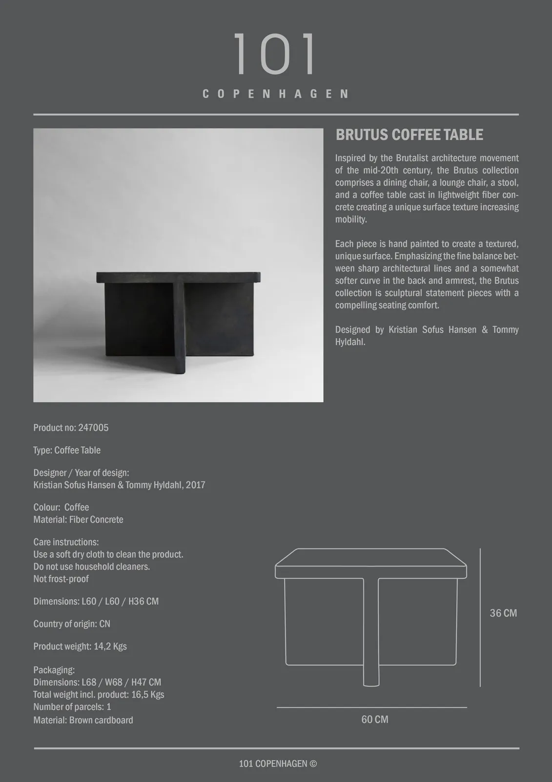 Brutus Couchtisch aus Faserbeton oder massiver Eiche - Image 7