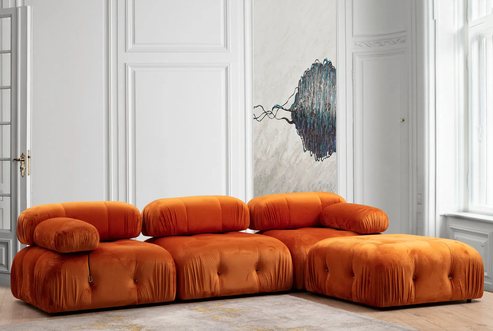 Bubble Ecksofa mit Pouf, 288x190 cm - Image 26