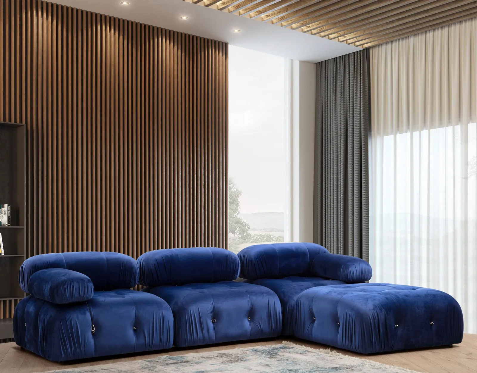 Bubble Ecksofa mit Pouf, 288x190 cm - Image 34