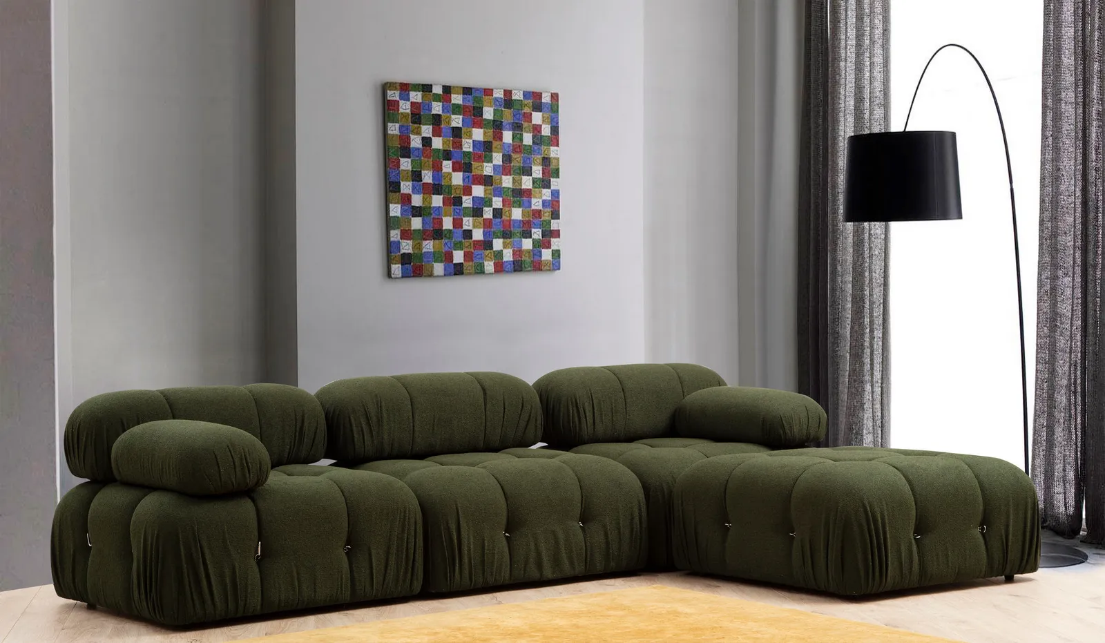 Bubble Ecksofa mit Pouf, 288x190 cm - Image 42