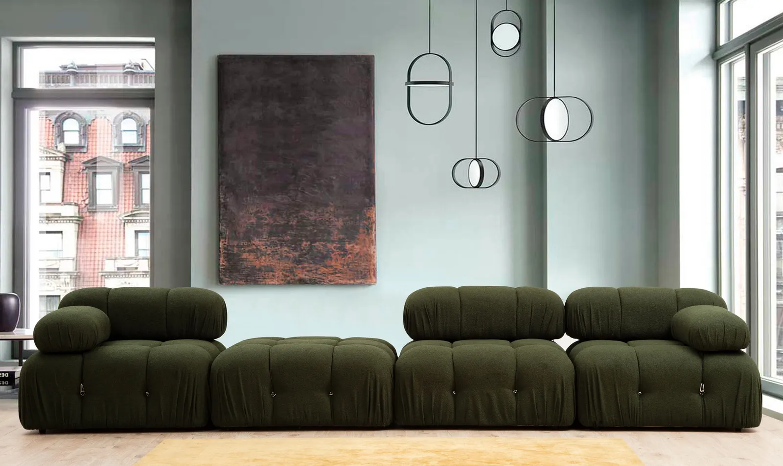 Bubble Ecksofa mit Pouf, 288x190 cm - Image 43