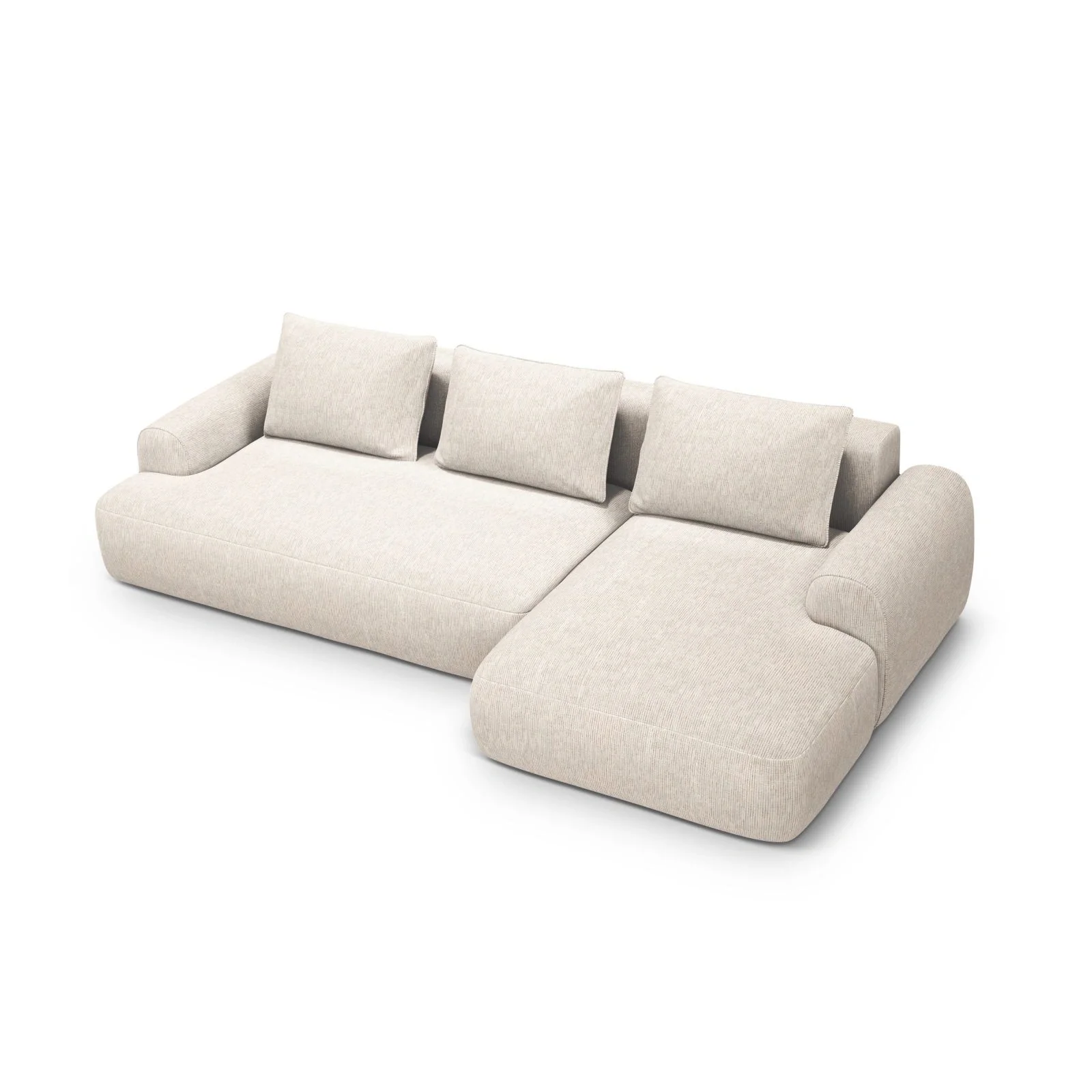 Calma 3-Sitzer Ecksofa mit Schlaffunktion und Stauraum, Rechte Seite, aus Samt oder Strukturstoff, 275x142x84 cm - Image 31