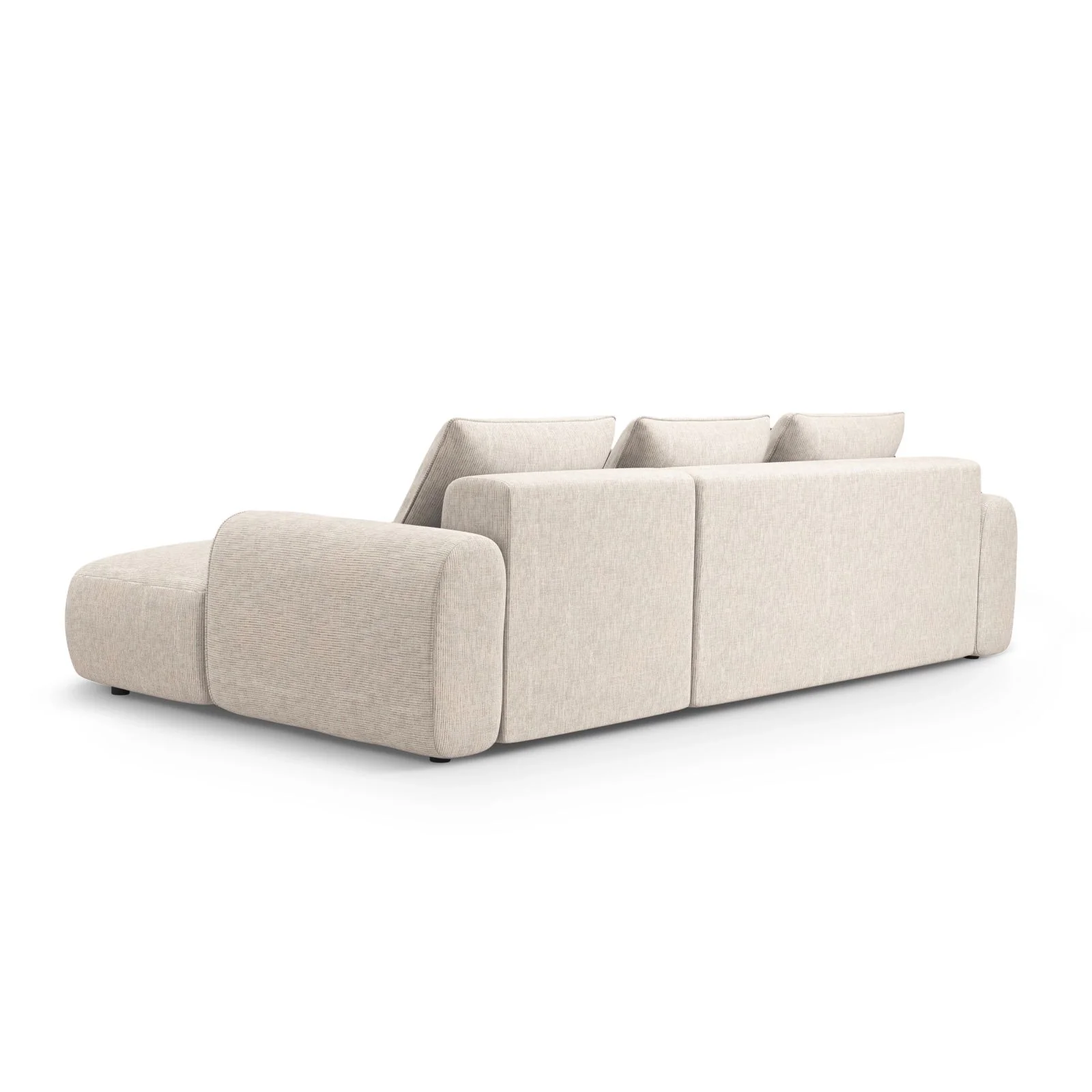 Calma 3-Sitzer Ecksofa mit Schlaffunktion und Stauraum, Rechte Seite, aus Samt oder Strukturstoff, 275x142x84 cm - Image 35
