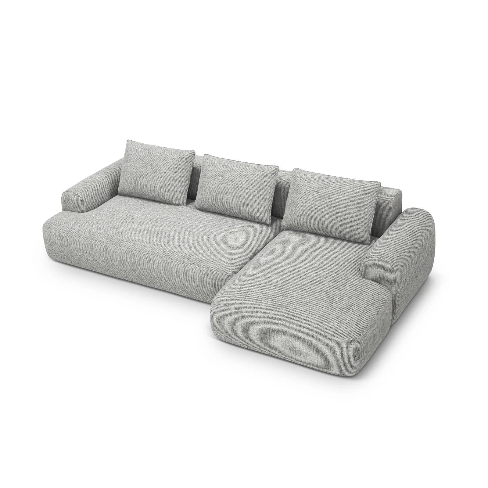 Calma 3-Sitzer Ecksofa mit Schlaffunktion und Stauraum, Rechte Seite, aus Samt oder Strukturstoff, 275x142x84 cm - Image 43